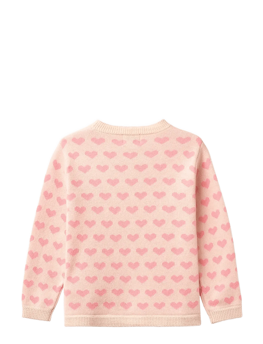 Copenhagen Colors - HEART CARDIGAN W. CROCHET EDGE - cardigans - pink comb - 1