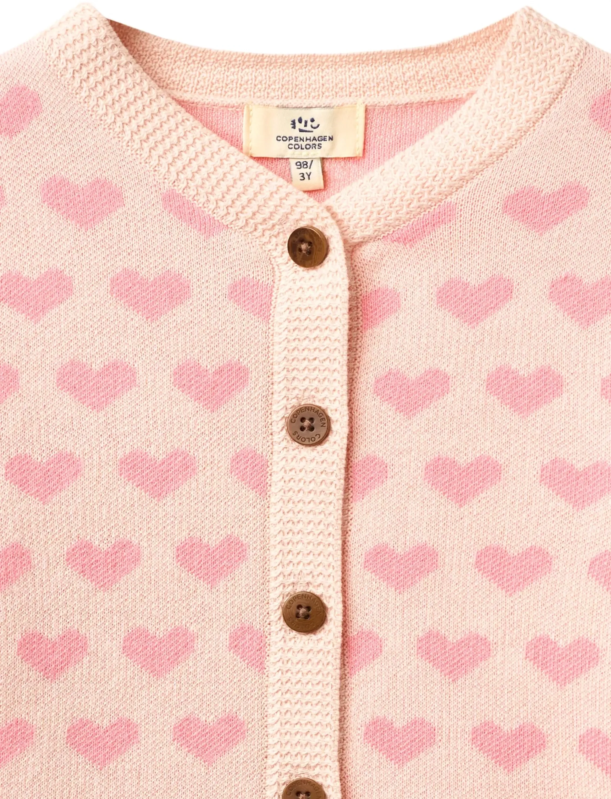 Copenhagen Colors - HEART CARDIGAN W. CROCHET EDGE - cardigans - pink comb - 2