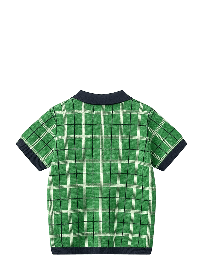 Copenhagen Colors - KNITTED CHECKERED POLO - kurzärmelig - green comb. - 2