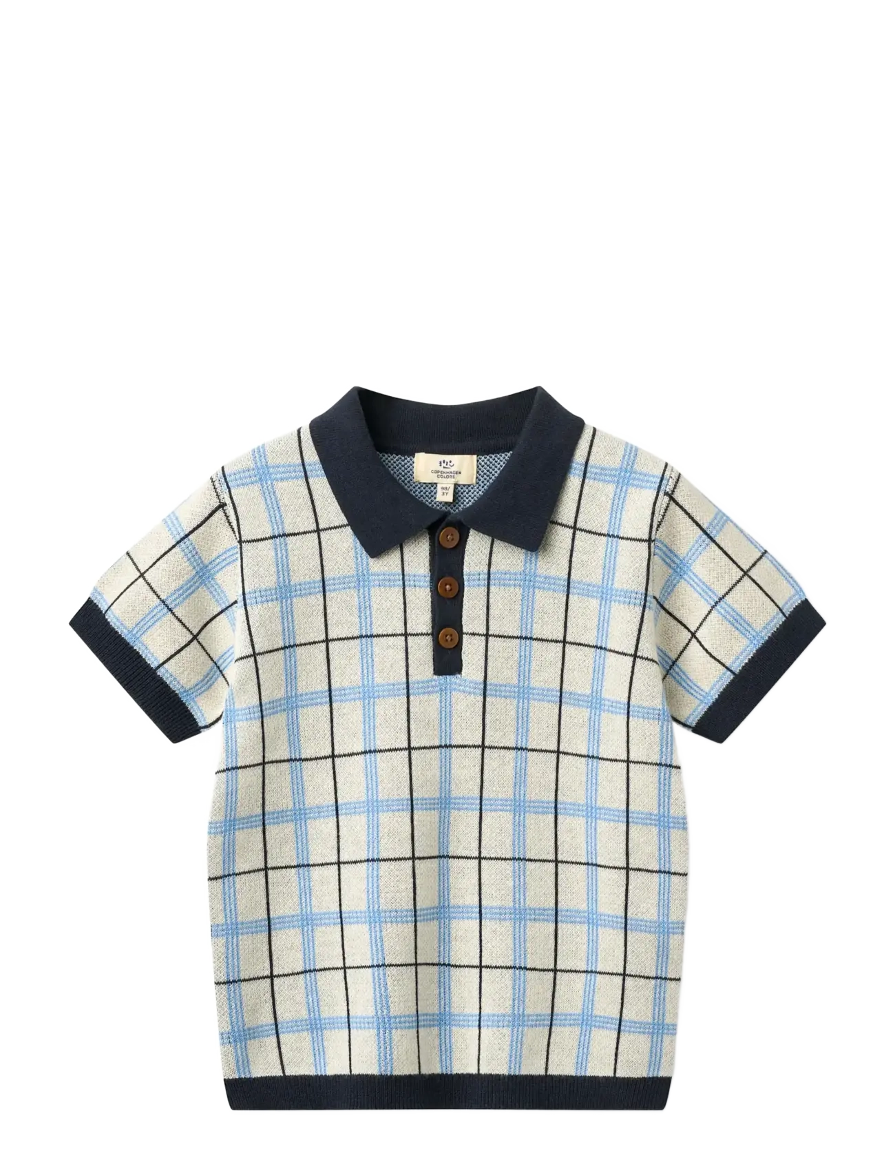 Copenhagen Colors KNITTED CHECKERED POLO - Basics - NAVY COMB. / navy