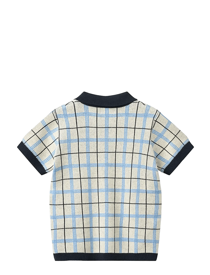 Copenhagen Colors - KNITTED CHECKERED POLO - kortærmede poloer - navy comb. - 1