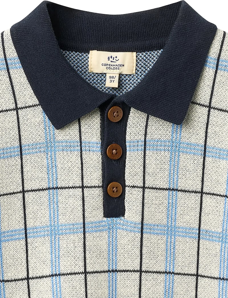 Copenhagen Colors - KNITTED CHECKERED POLO - kortærmede poloer - navy comb. - 2