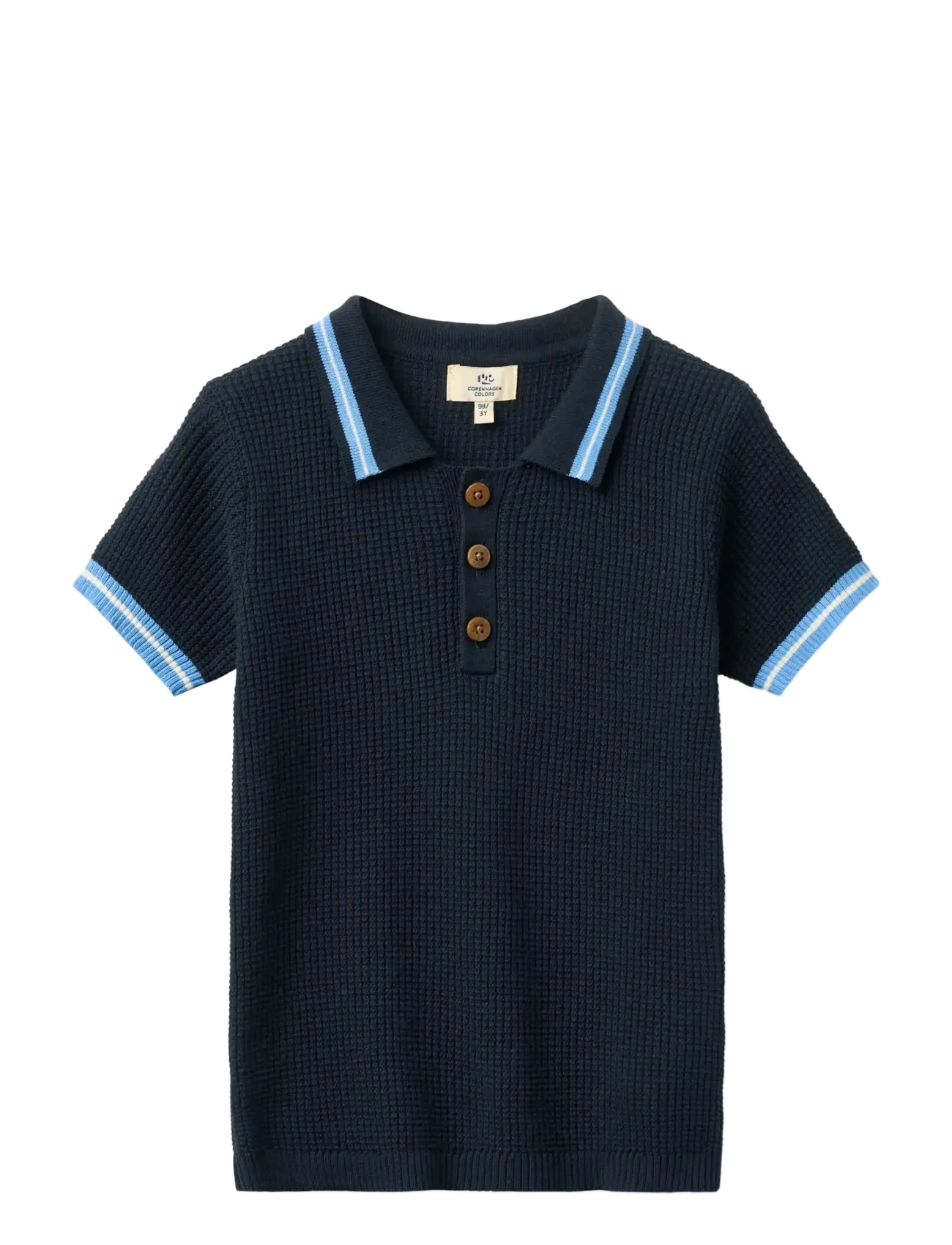 Copenhagen Colors KNITTED PATTERN POLO - Basics - NAVY, BLUE, CREAM COMB. / navy