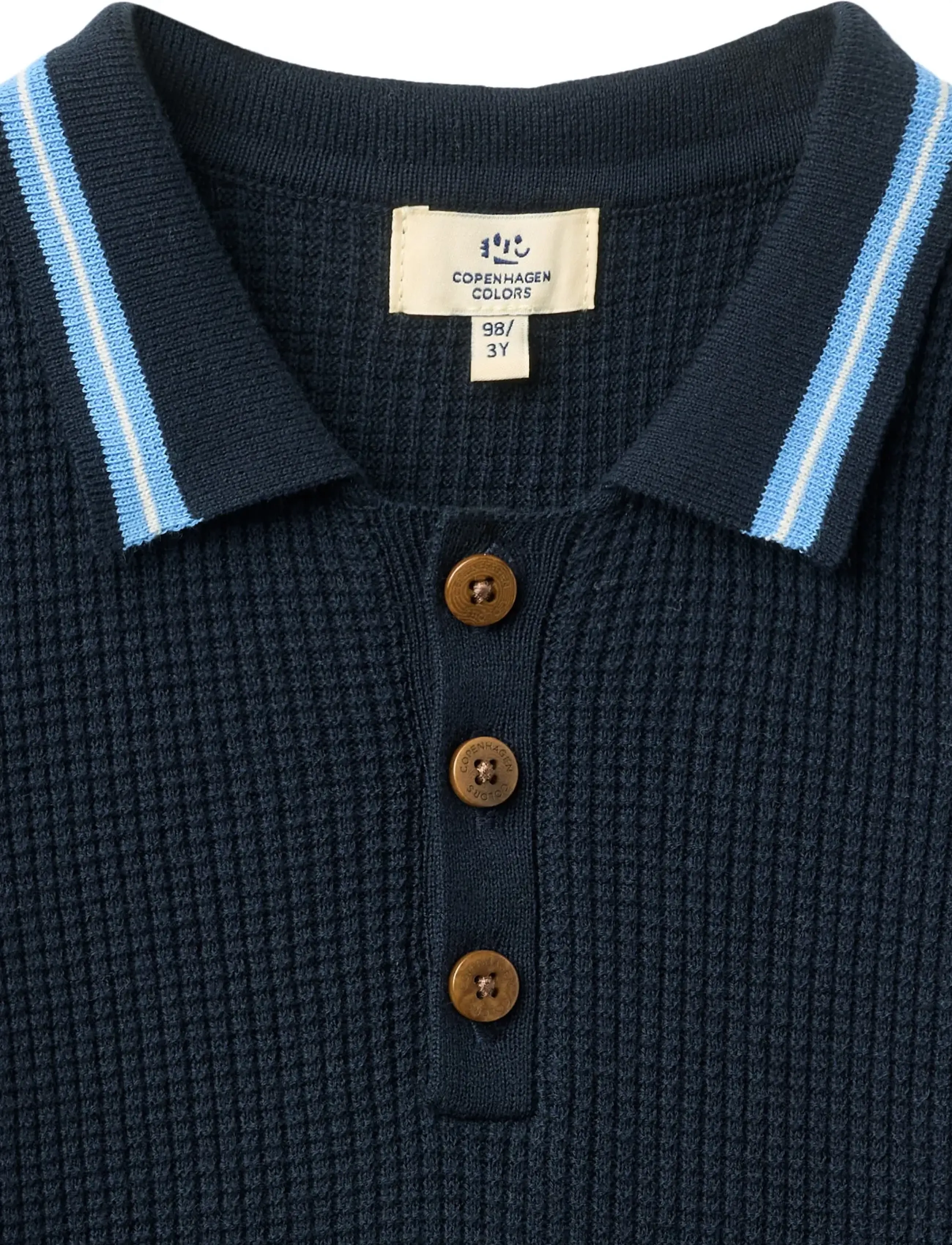 Copenhagen Colors - KNITTED PATTERN POLO - poloshirts - navy, blue, cream comb. - 4