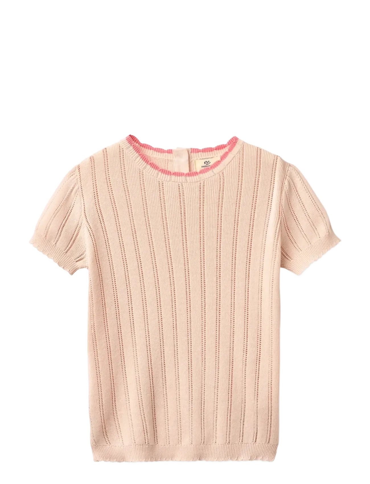Copenhagen Colors - KNITTED POINTELLE SS BLOUSE - bluser & tunikaer - dusty rose - 0