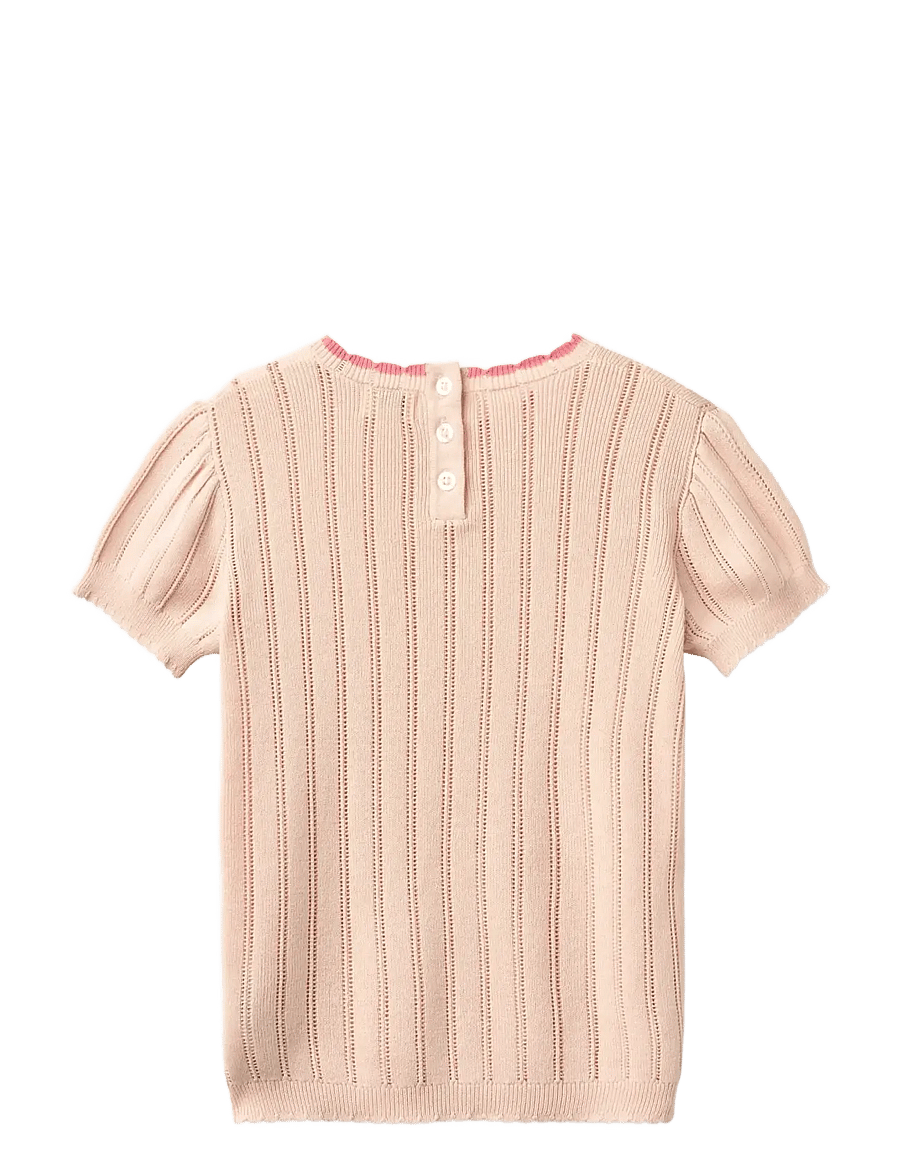Copenhagen Colors - KNITTED POINTELLE SS BLOUSE - blusen & tuniken - dusty rose - 1