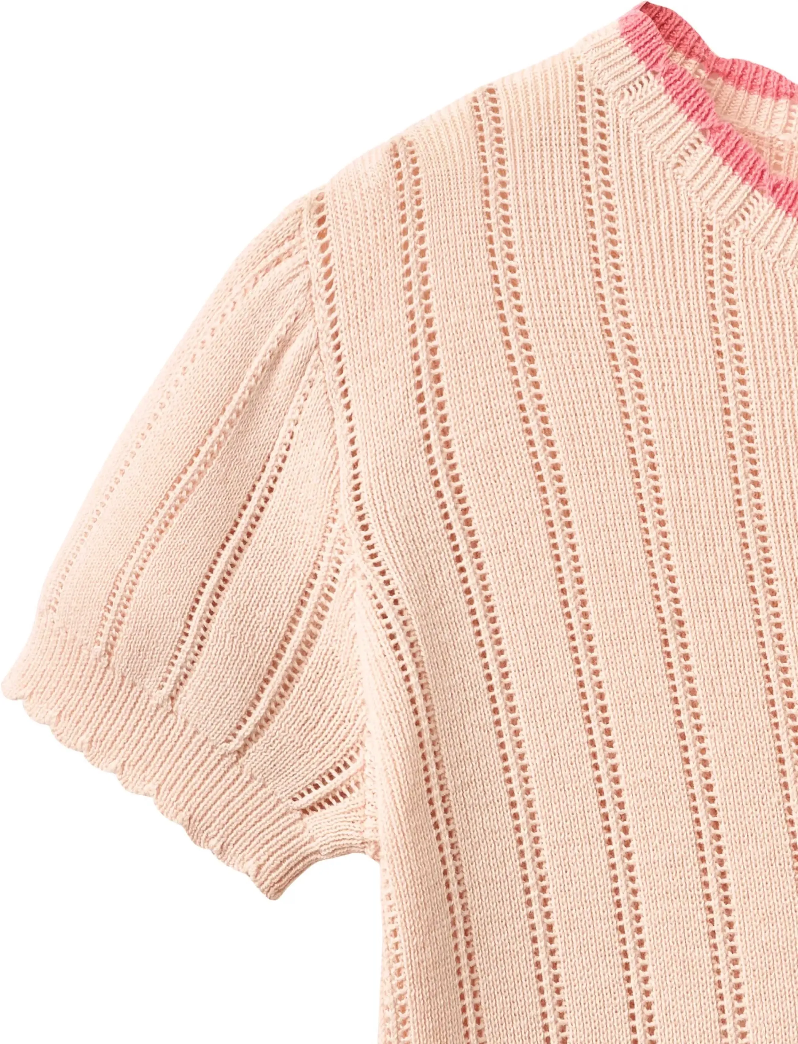 Copenhagen Colors - KNITTED POINTELLE SS BLOUSE - bluser & tunikaer - dusty rose - 2