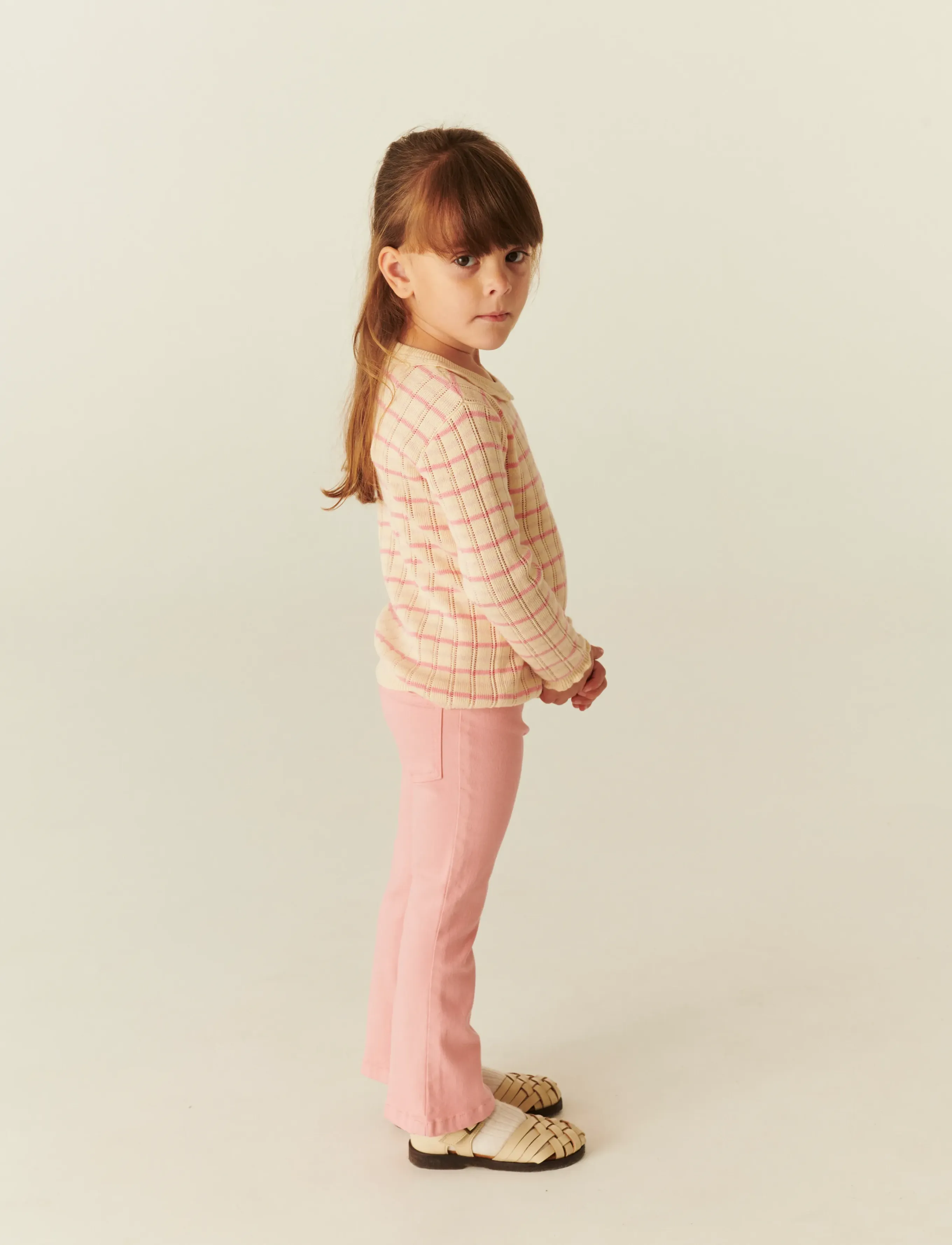 Copenhagen Colors - KNITTED STRIPE POINTELLE LS BLOUSE - pulls - pink comb. - 4