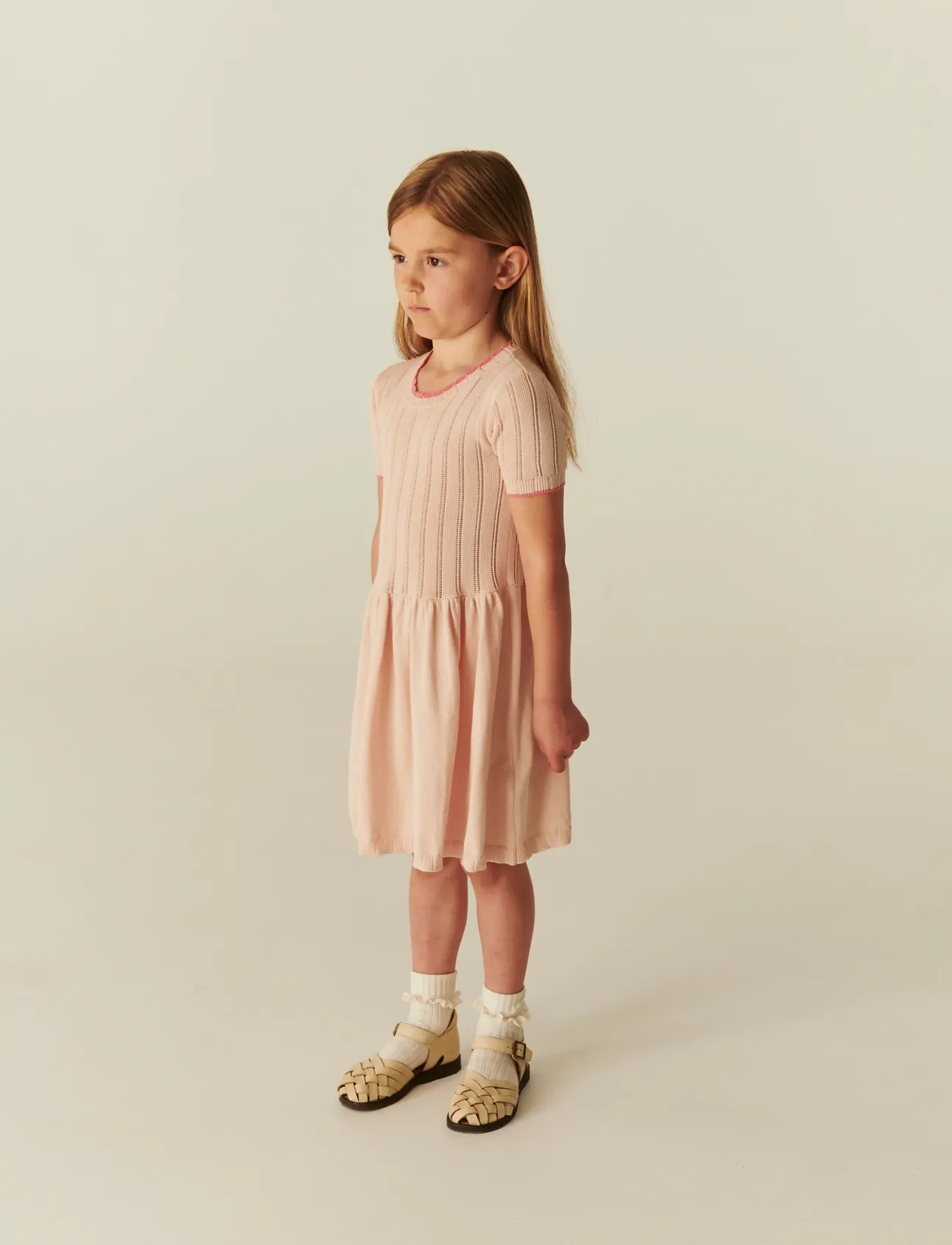 Copenhagen Colors KNITTED POINTELLE DRESS - Baby-Kleider - DUSTY ROSE COMB / pink/rose
