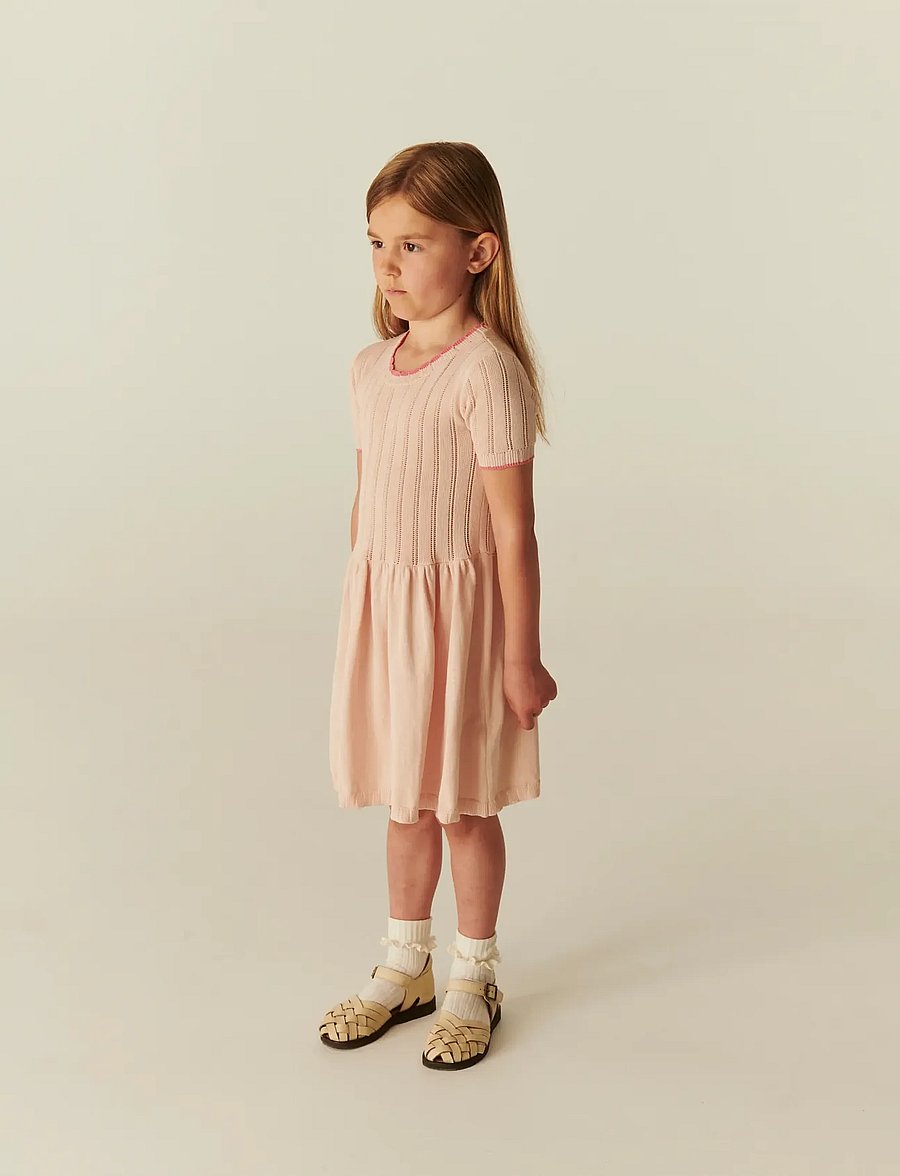 Copenhagen Colors - KNITTED POINTELLE DRESS - robes pour bébés à manches courtes - dusty rose comb - 0