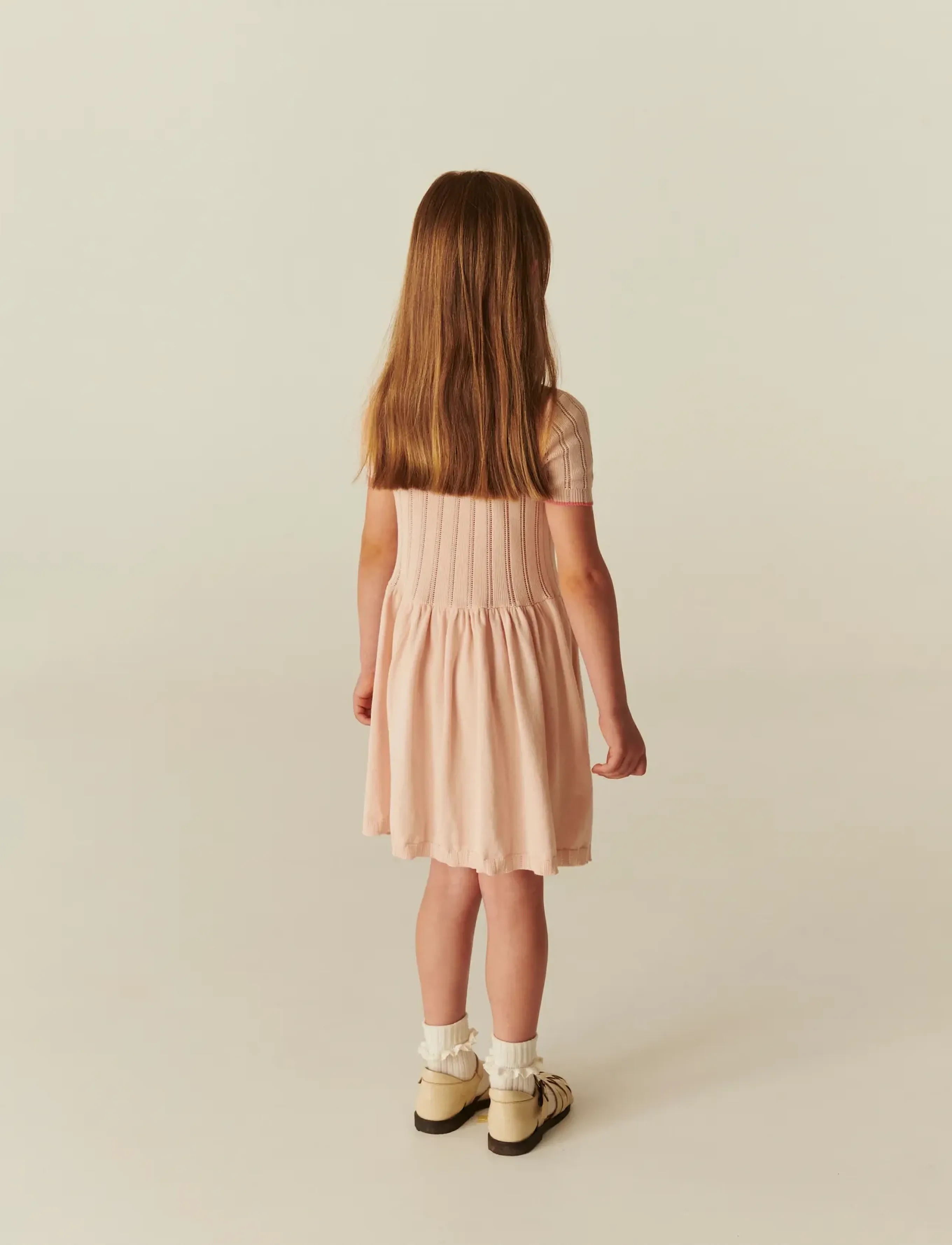 Copenhagen Colors - KNITTED POINTELLE DRESS - robes pour bébés à manches courtes - dusty rose comb - 3