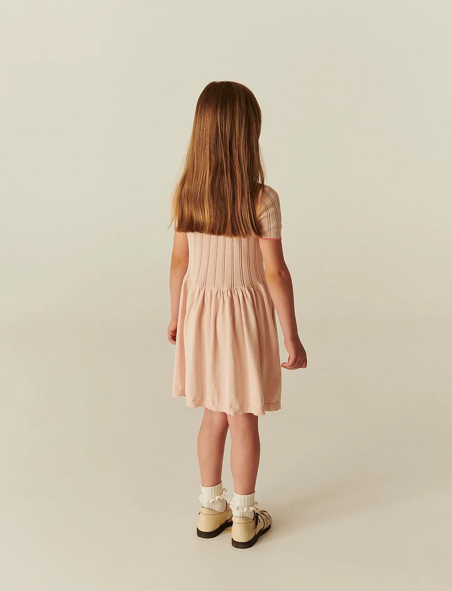 Copenhagen Colors - KNITTED POINTELLE DRESS - robes pour bébés à manches courtes - dusty rose comb - 3