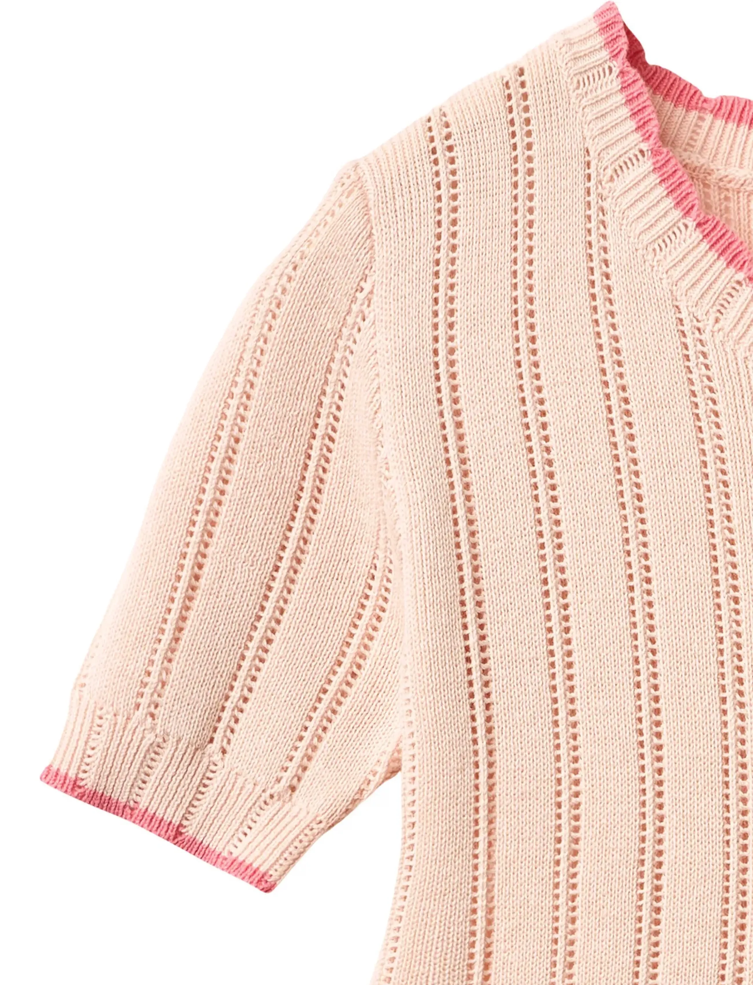 Copenhagen Colors - KNITTED POINTELLE DRESS - robes pour bébés à manches courtes - dusty rose comb - 4