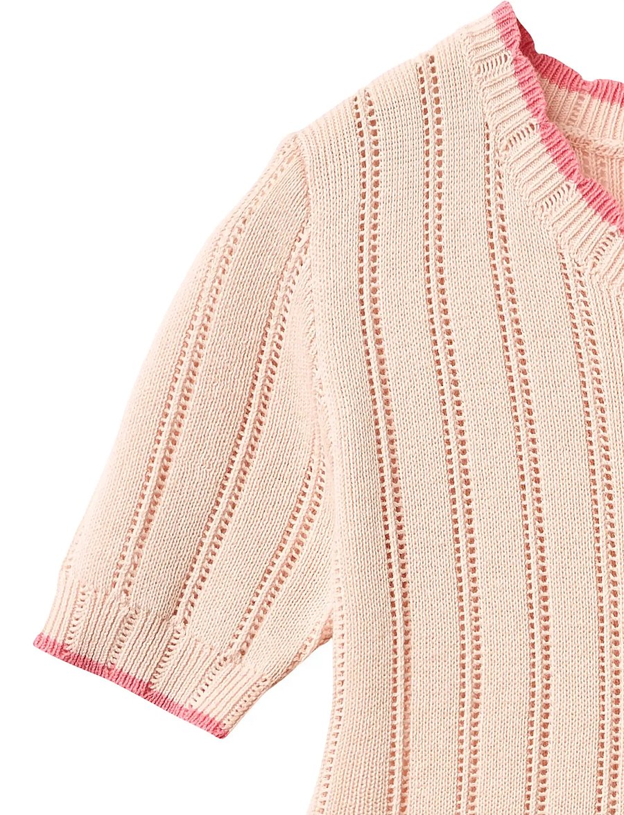 Copenhagen Colors - KNITTED POINTELLE DRESS - robes pour bébés à manches courtes - dusty rose comb - 4
