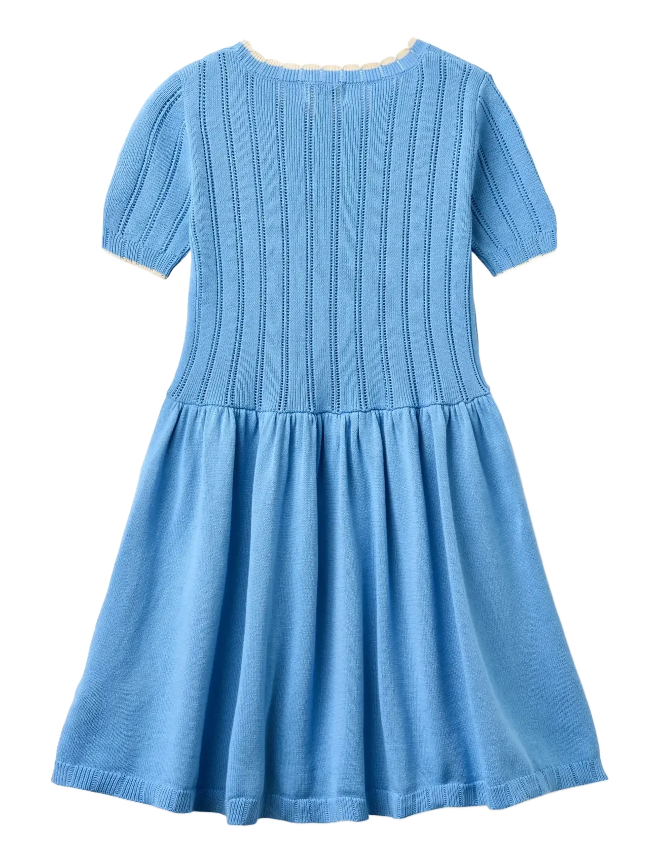 Copenhagen Colors - KNITTED POINTELLE DRESS - baby-kjoler med korte ermer - sky blue comb - 2