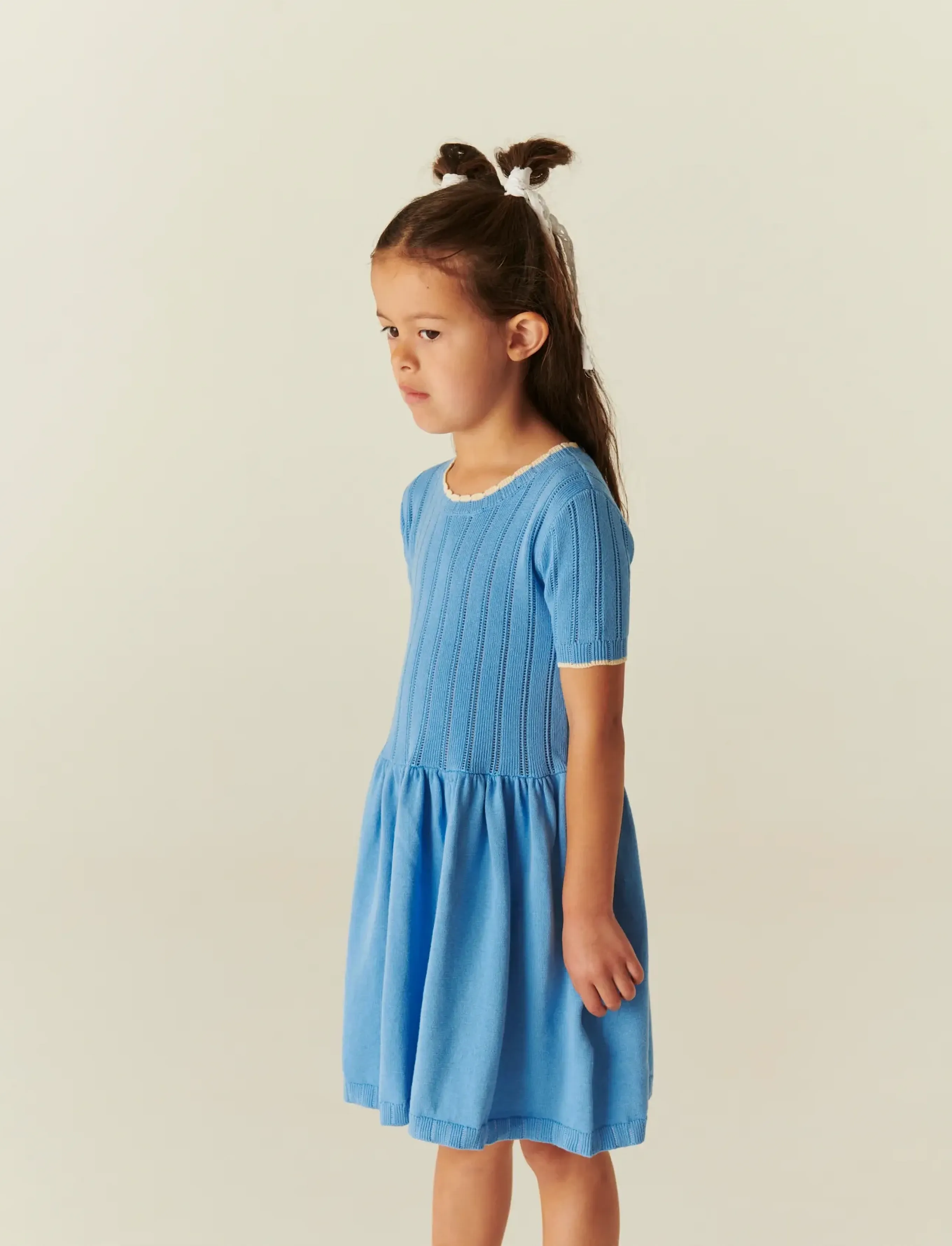 Copenhagen Colors KNITTED POINTELLE DRESS - Baby-Kleider - SKY BLUE COMB / blue