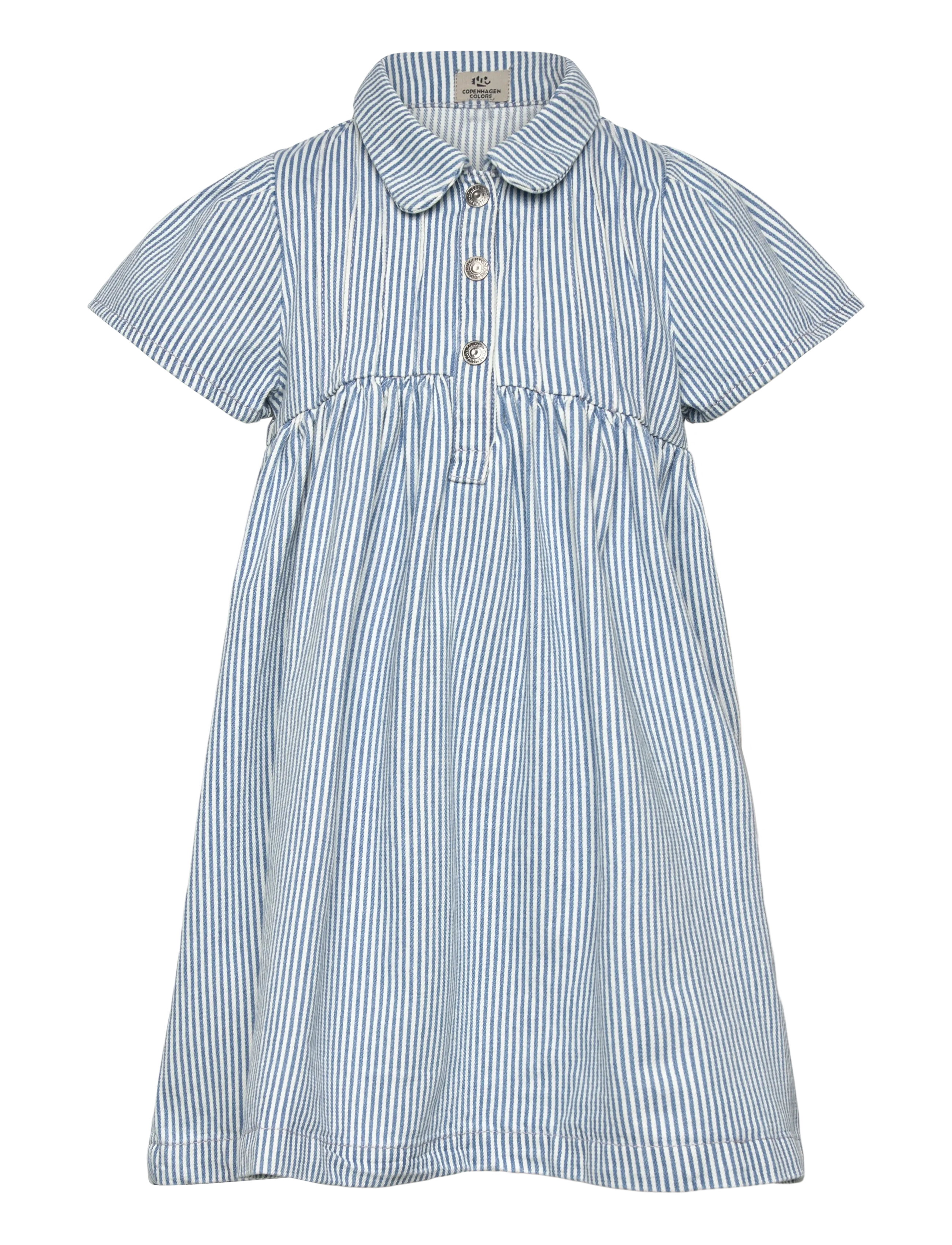 Copenhagen Colors Y/D STRIPE DRESS W. FRILL SLEEVES - Lapsed 98–134 - DENIM BLUE STRIPE / blue