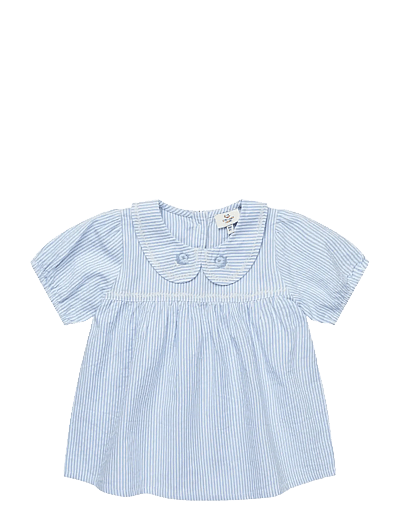 Seersucker Blouse W. Collar - Bluser & Tunikaer