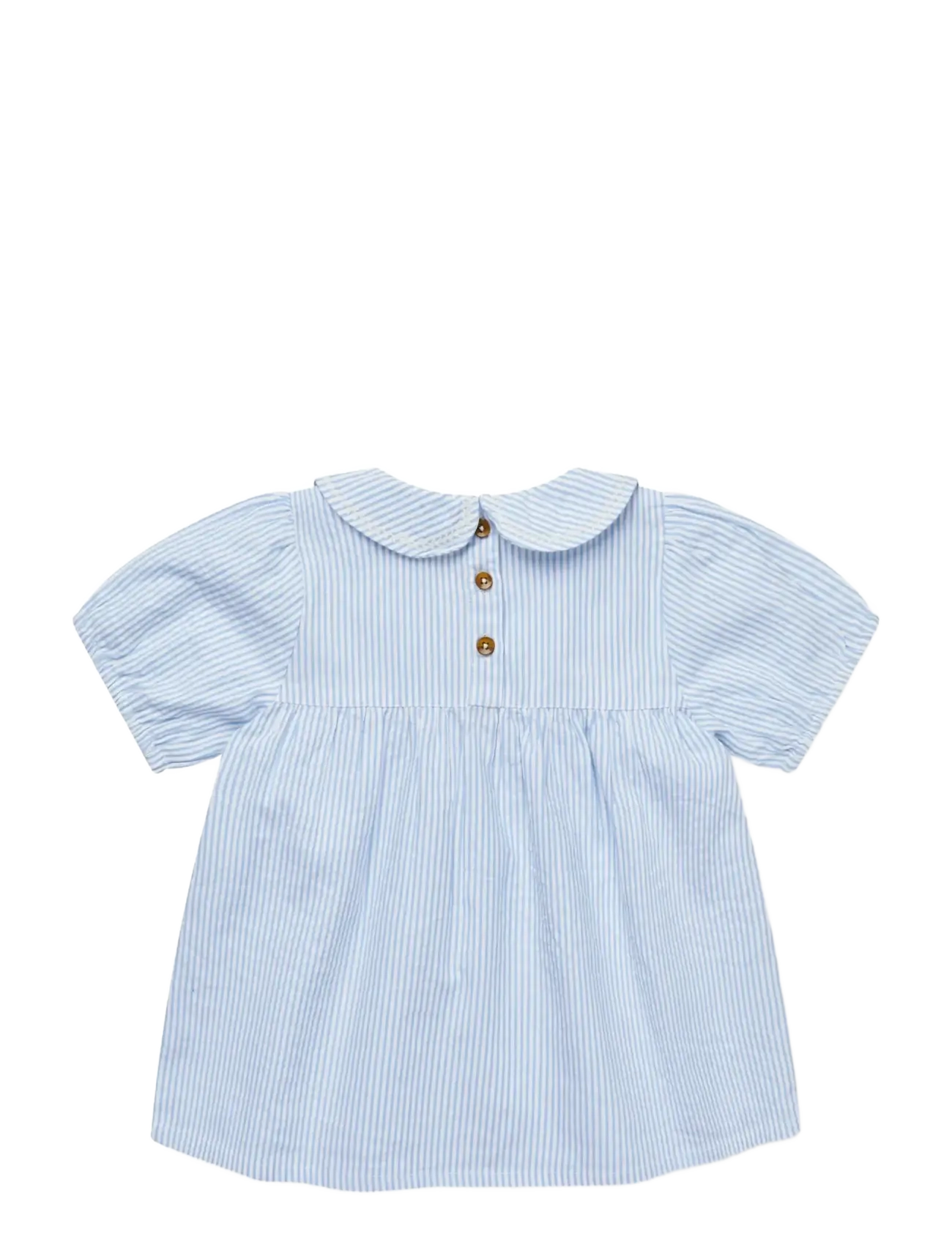 Copenhagen Colors - SEERSUCKER BLOUSE W. COLLAR - pluusid ja tuunikad - sky blue w cream stripe - 2