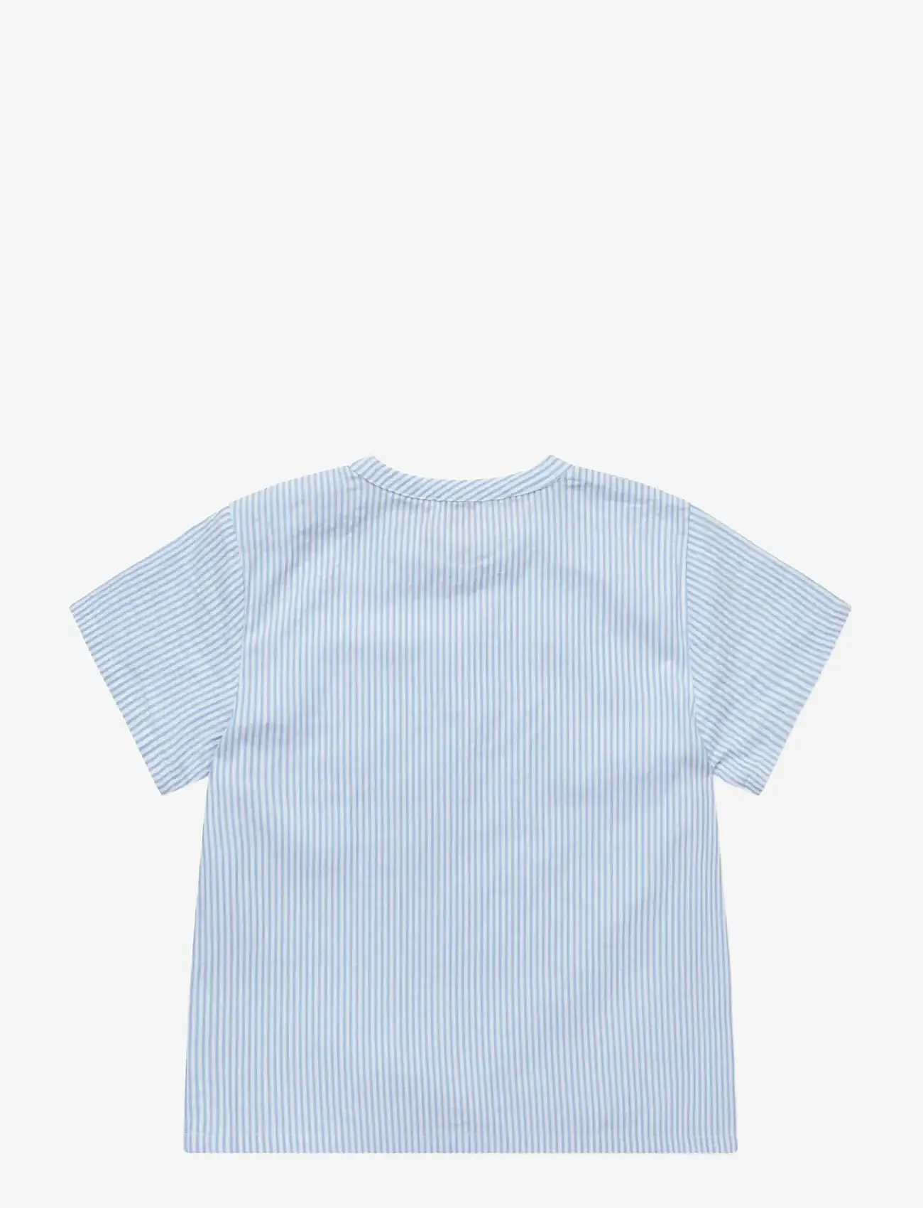 Copenhagen Colors - SEERSUCKER SS BLOUSE - bluser & tunikaer - sky blue w cream stripe - 2
