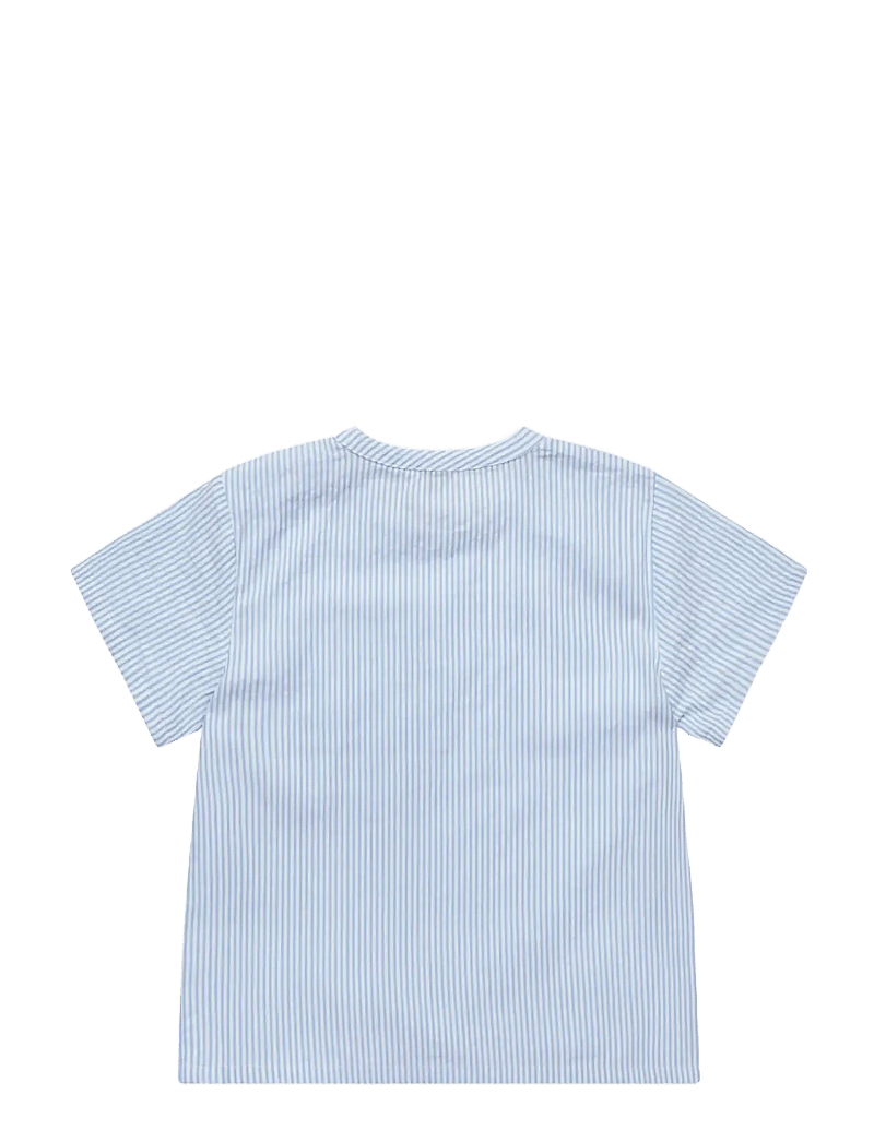 Copenhagen Colors - SEERSUCKER SS BLOUSE - bluser & tunikaer - sky blue w cream stripe - 2