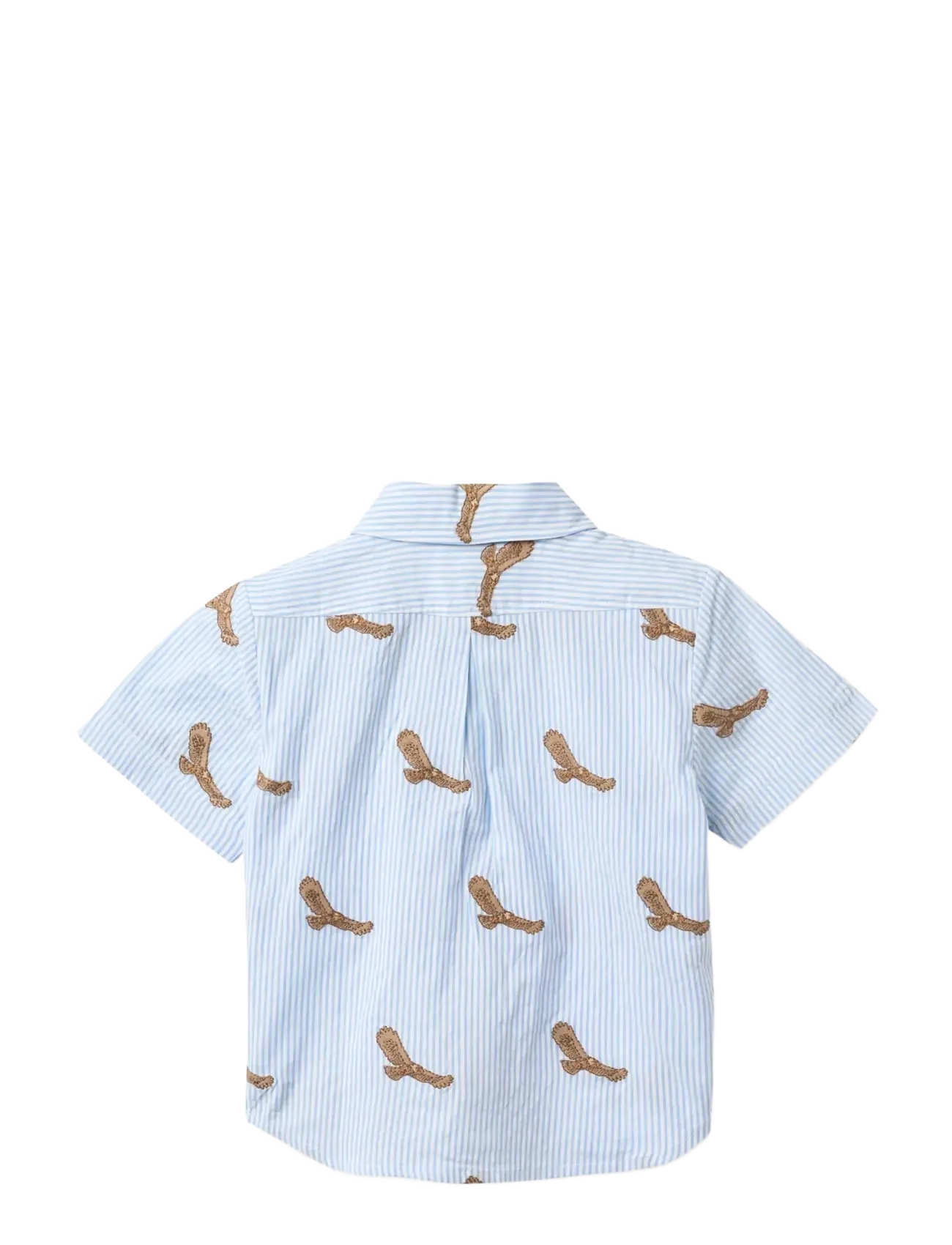 Copenhagen Colors - SEERSUCKER SHIRT W. EMB - koszule z krótkim rękawem - sky blue w cream stripe - 1