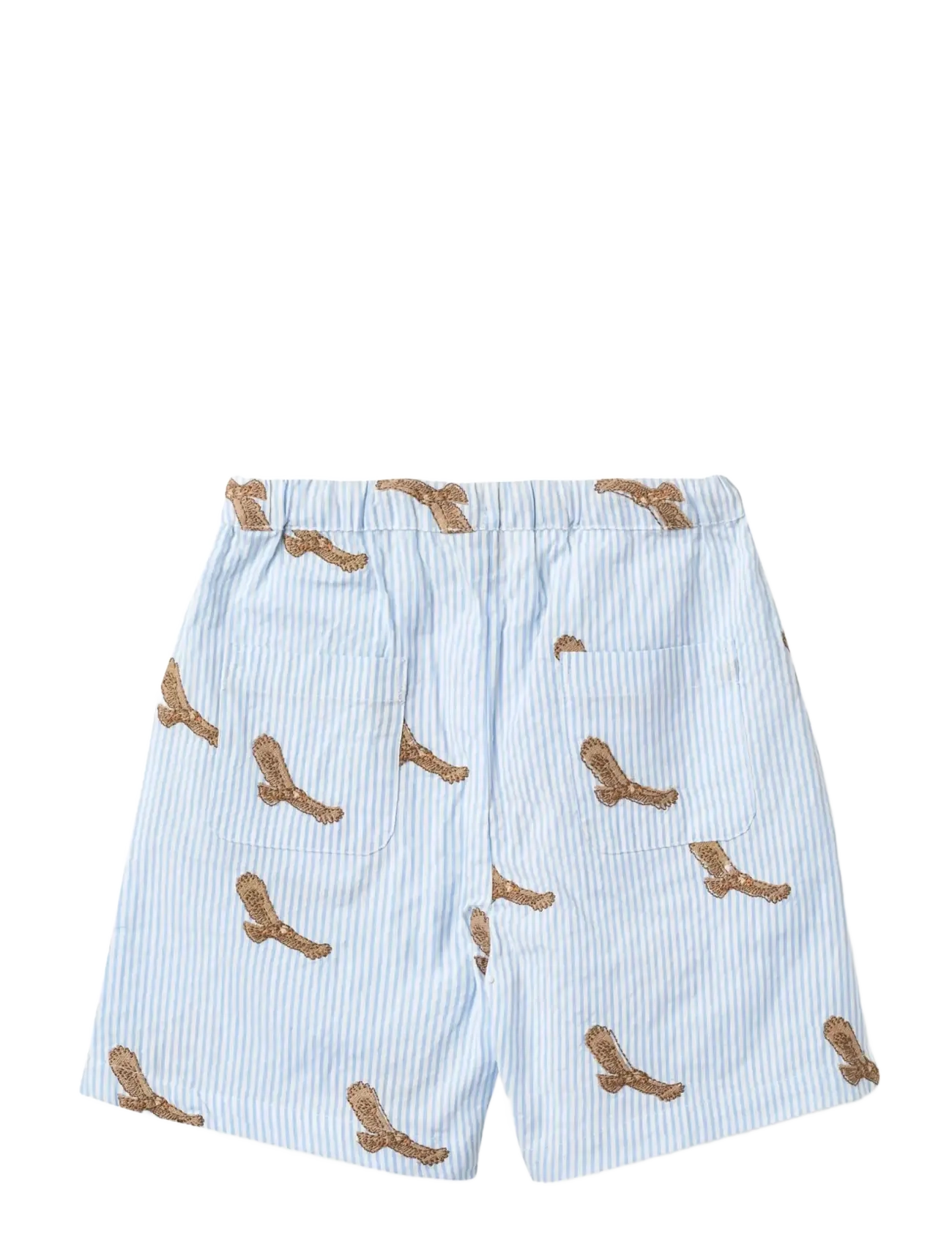 Copenhagen Colors - SEERSUCKER SHORTS W. EMB - ikdienas šorti - sky blue w cream stripe - 1