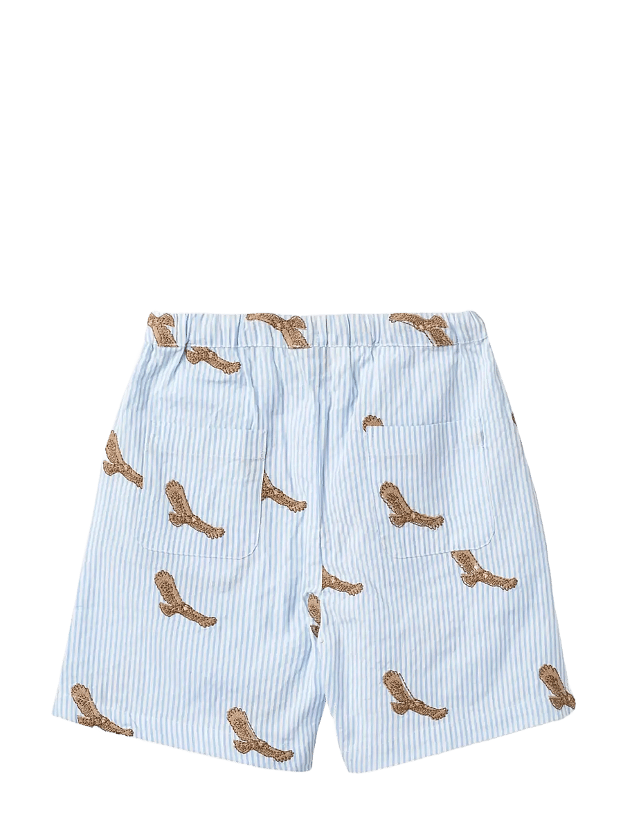 Copenhagen Colors - SEERSUCKER SHORTS W. EMB - ikdienas šorti - sky blue w cream stripe - 1