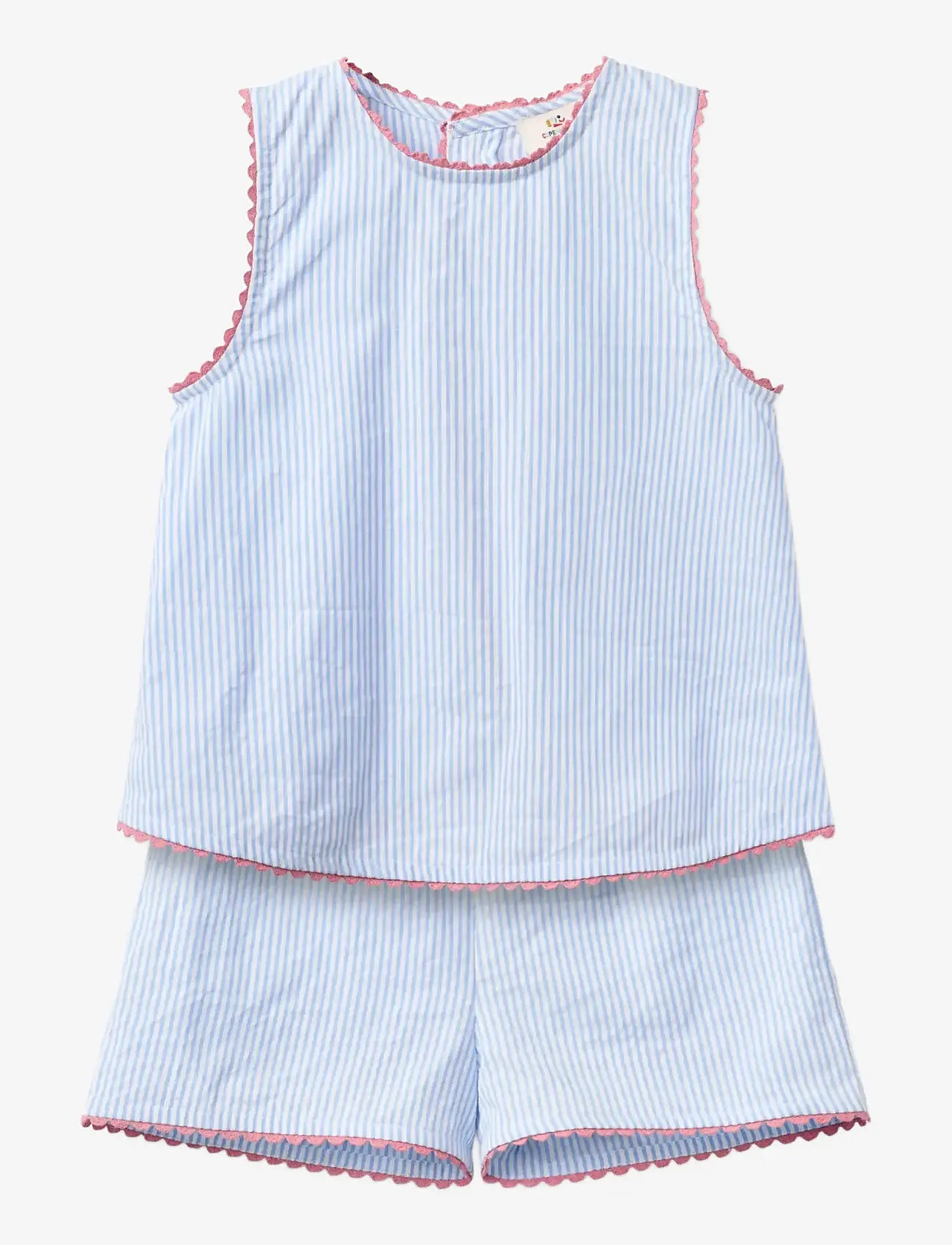 Copenhagen Colors - SEERSUCKER DECO SET - lühikeste varrukatega t-särkide komplektid - sky blue w cream stripe - 1