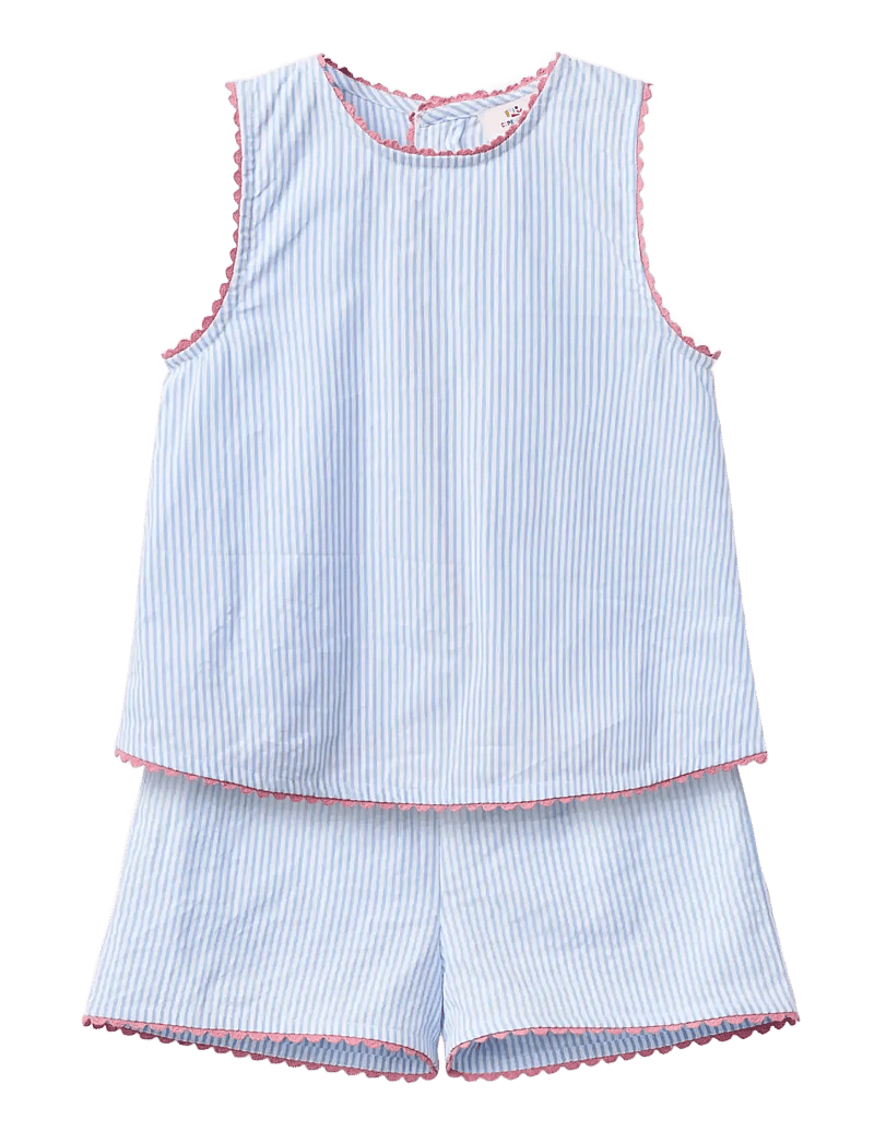 Copenhagen Colors - SEERSUCKER DECO SET - lühikeste varrukatega t-särkide komplektid - sky blue w cream stripe - 1