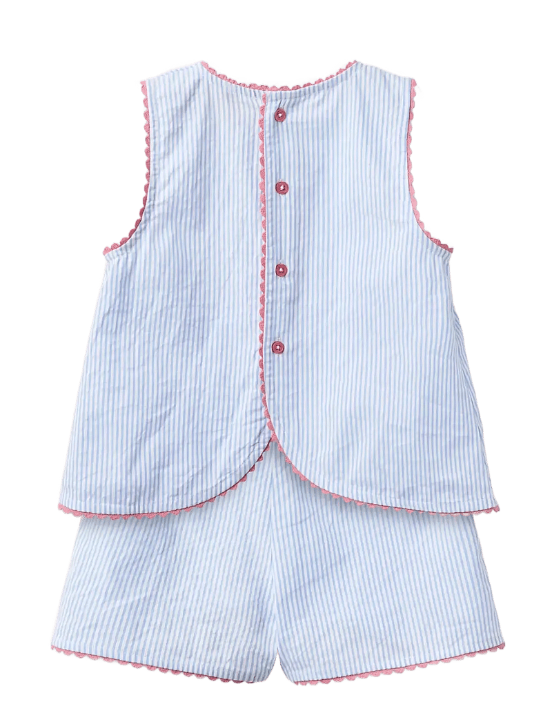 Copenhagen Colors - SEERSUCKER DECO SET - lühikeste varrukatega t-särkide komplektid - sky blue w cream stripe - 2
