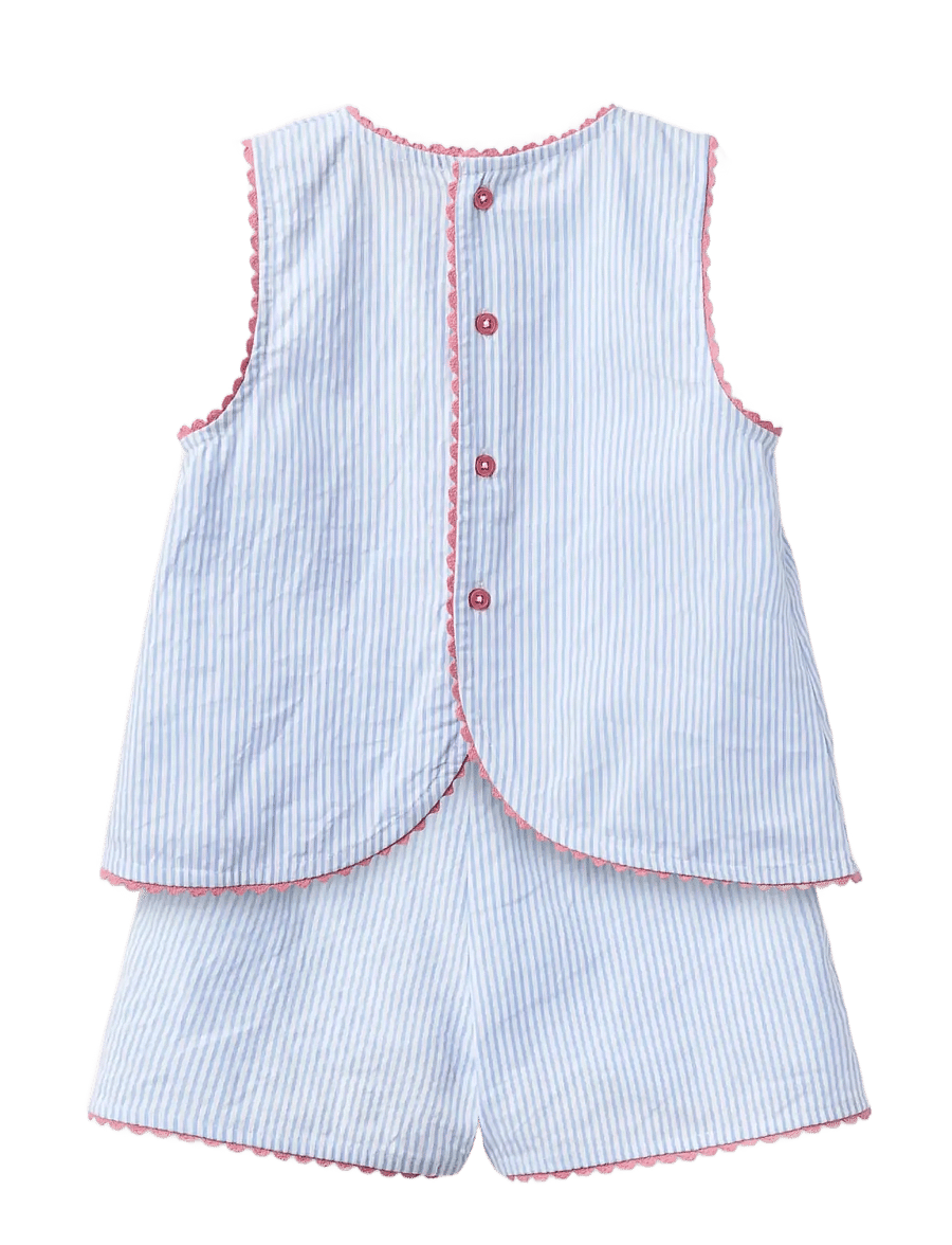 Copenhagen Colors - SEERSUCKER DECO SET - sets met t-shirt met korte mouw - sky blue w cream stripe - 2