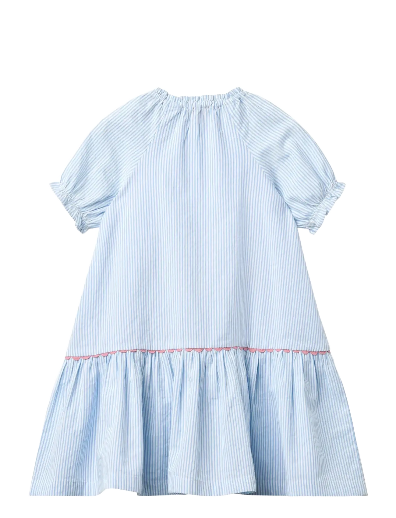 Copenhagen Colors - SEERSUCKER DRESS W. POCKETS - sky blue w cream stripe - 2