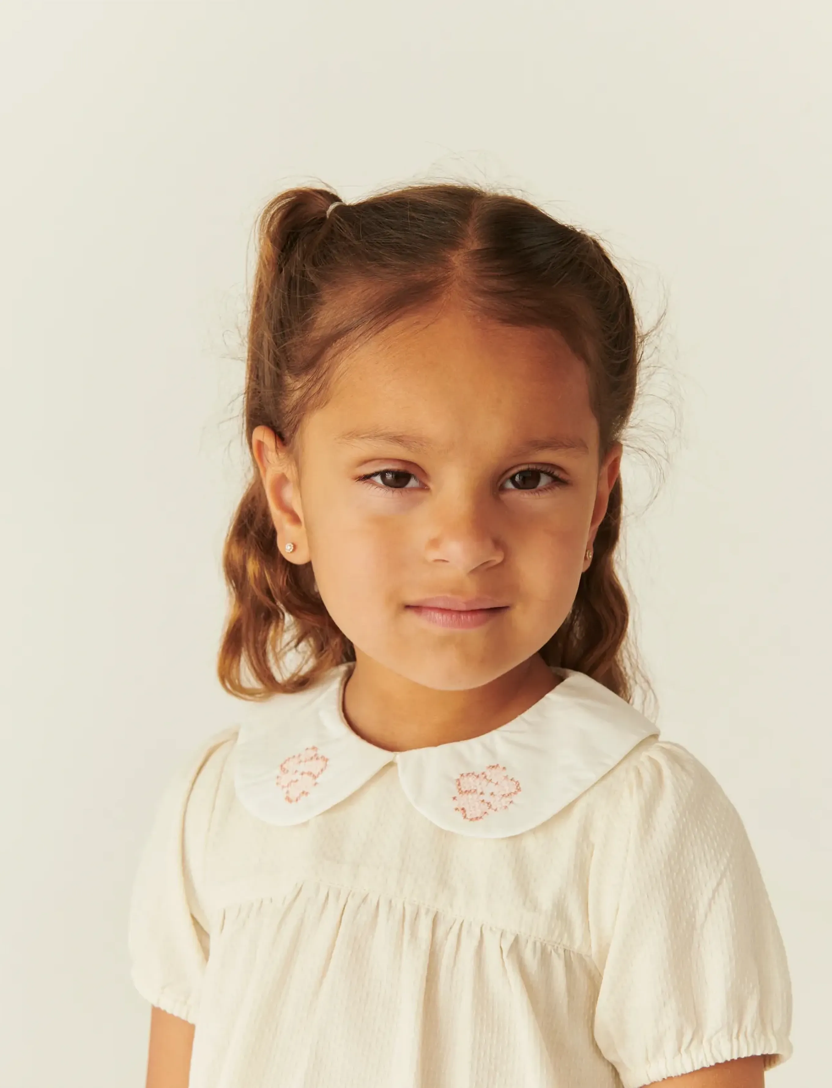 Copenhagen Colors - BLOUSE W. DECO EDGE - blusen & tuniken - cream comb. - 3