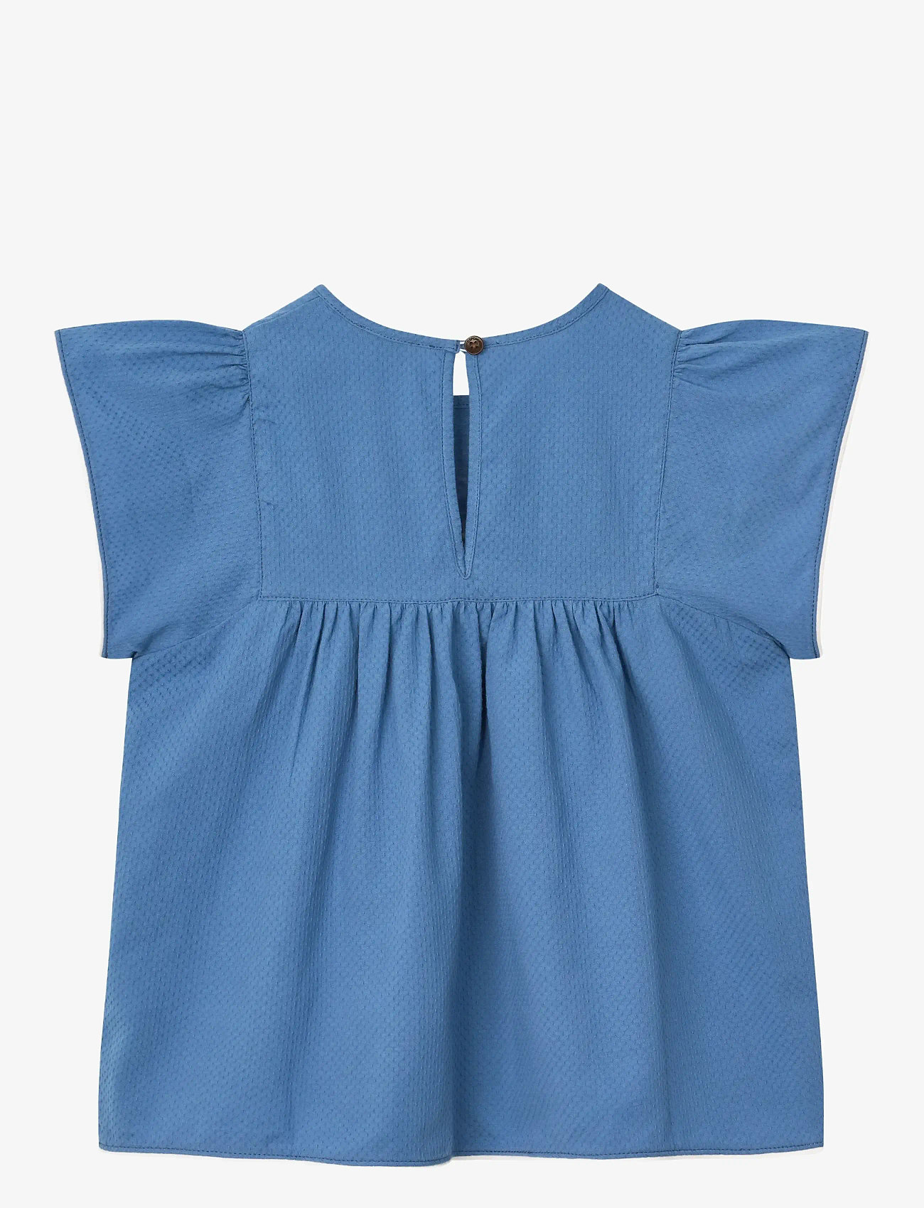 Copenhagen Colors - BLOUSE W. CONTRAST PIPING - blouses & tunics - ocean blue comb. - 2