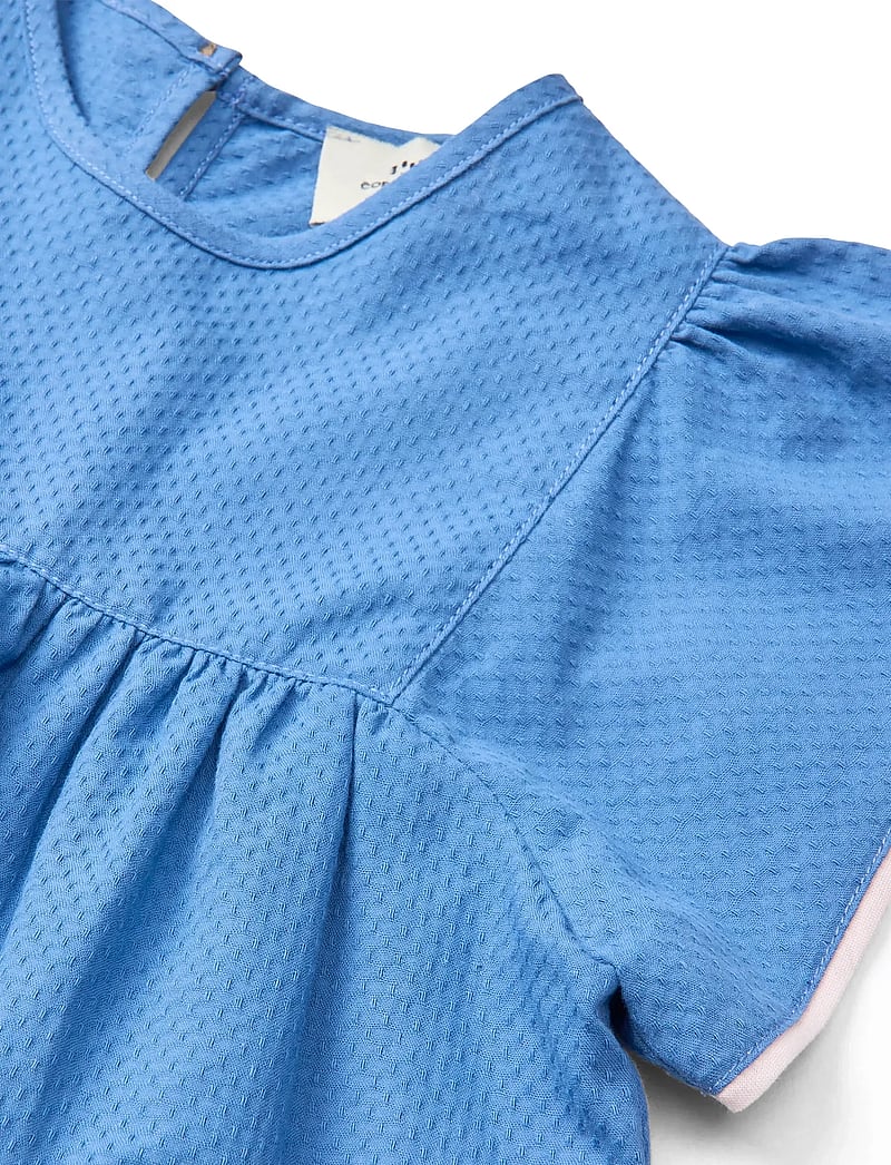 Copenhagen Colors - BLOUSE W. CONTRAST PIPING - blouses & tunics - ocean blue comb. - 4