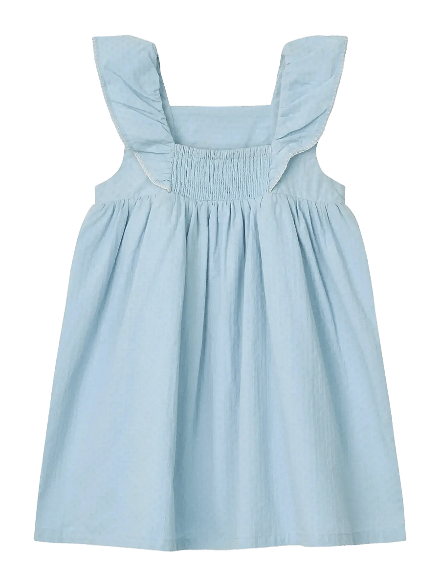 Copenhagen Colors - DRESS W. FRILL & EMB. - mouwloze babyjurken - lt. blue comb. - 2