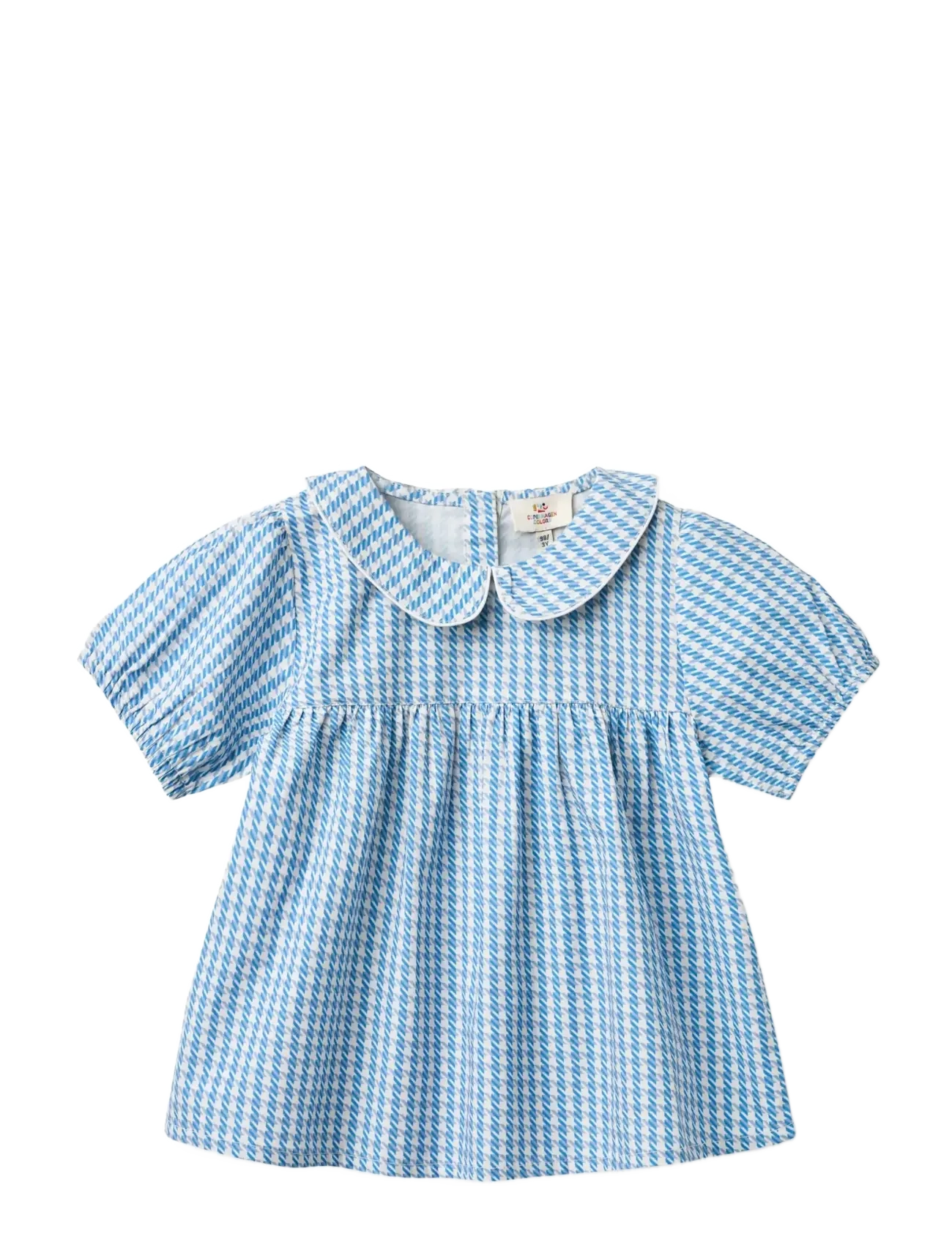 COPENHAGEN COLORS Houndstooth Bluse W. Collar Patterned - 92 - Kinder