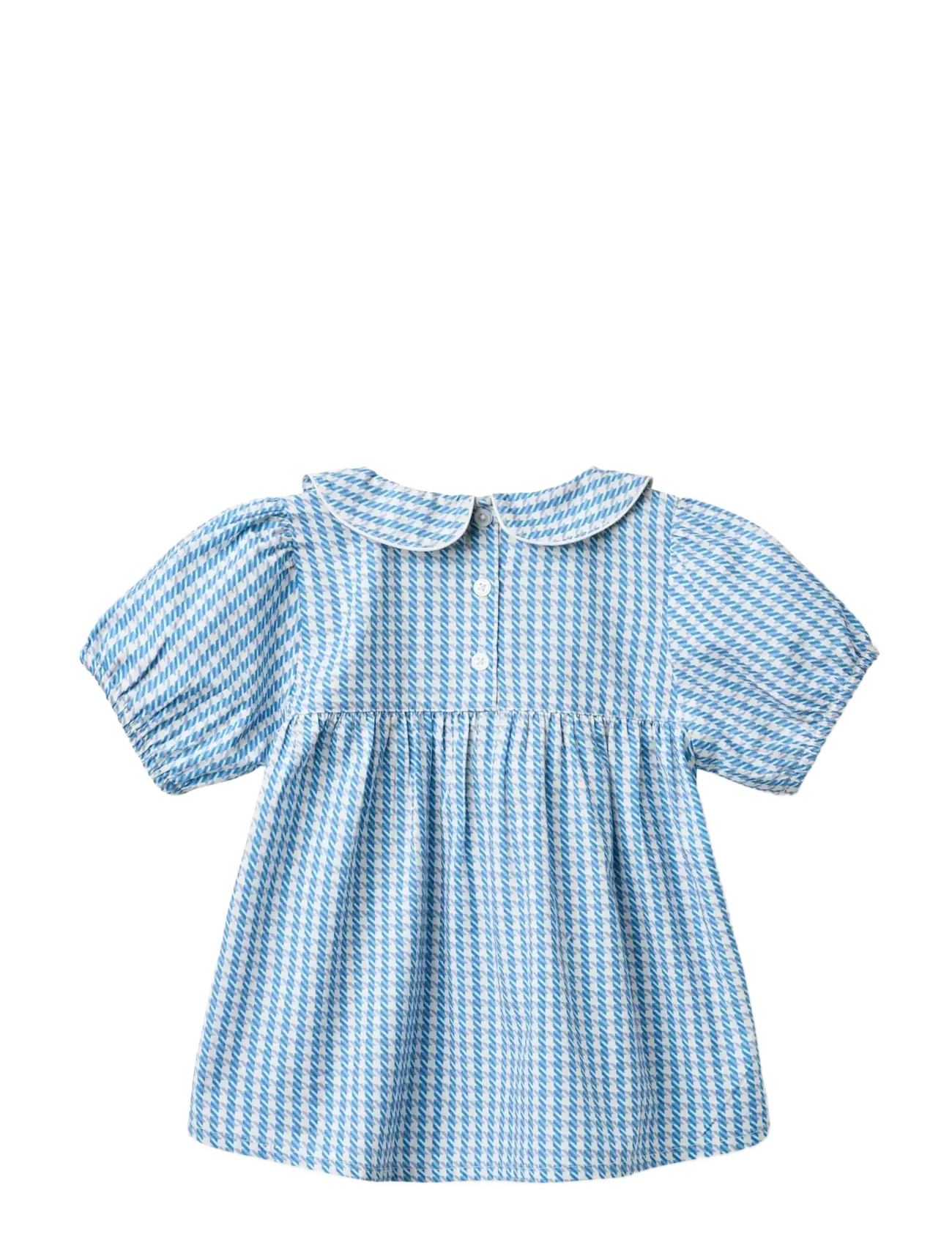 Copenhagen Colors - HOUNDSTOOTH BLOUSE W. COLLAR - palaidinės ir tunikos - blue houndstooth mini - 2