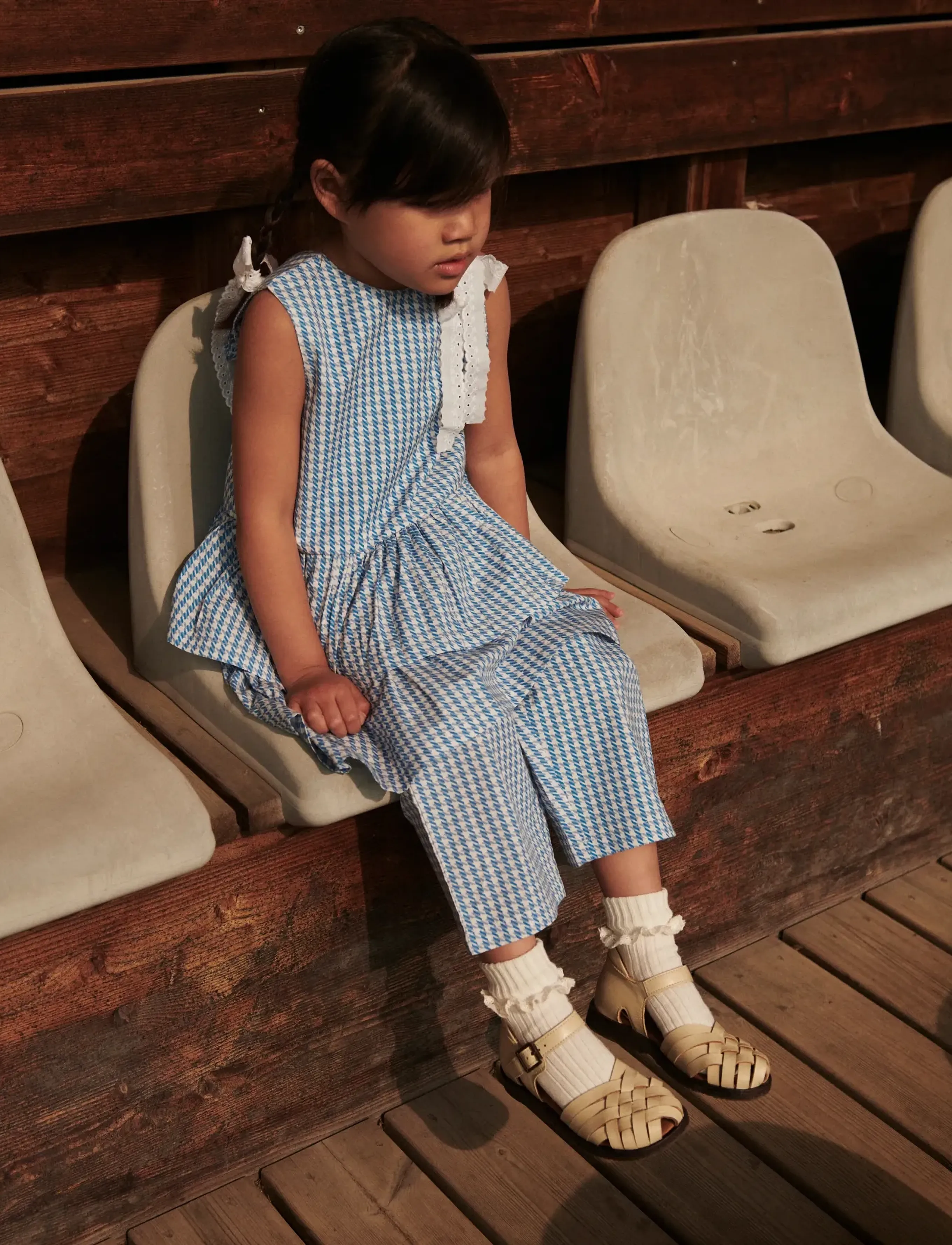 Copenhagen Colors - HOUNDSTOOTH PANTS - die niedrigsten preise - blue houndstooth mini - 4