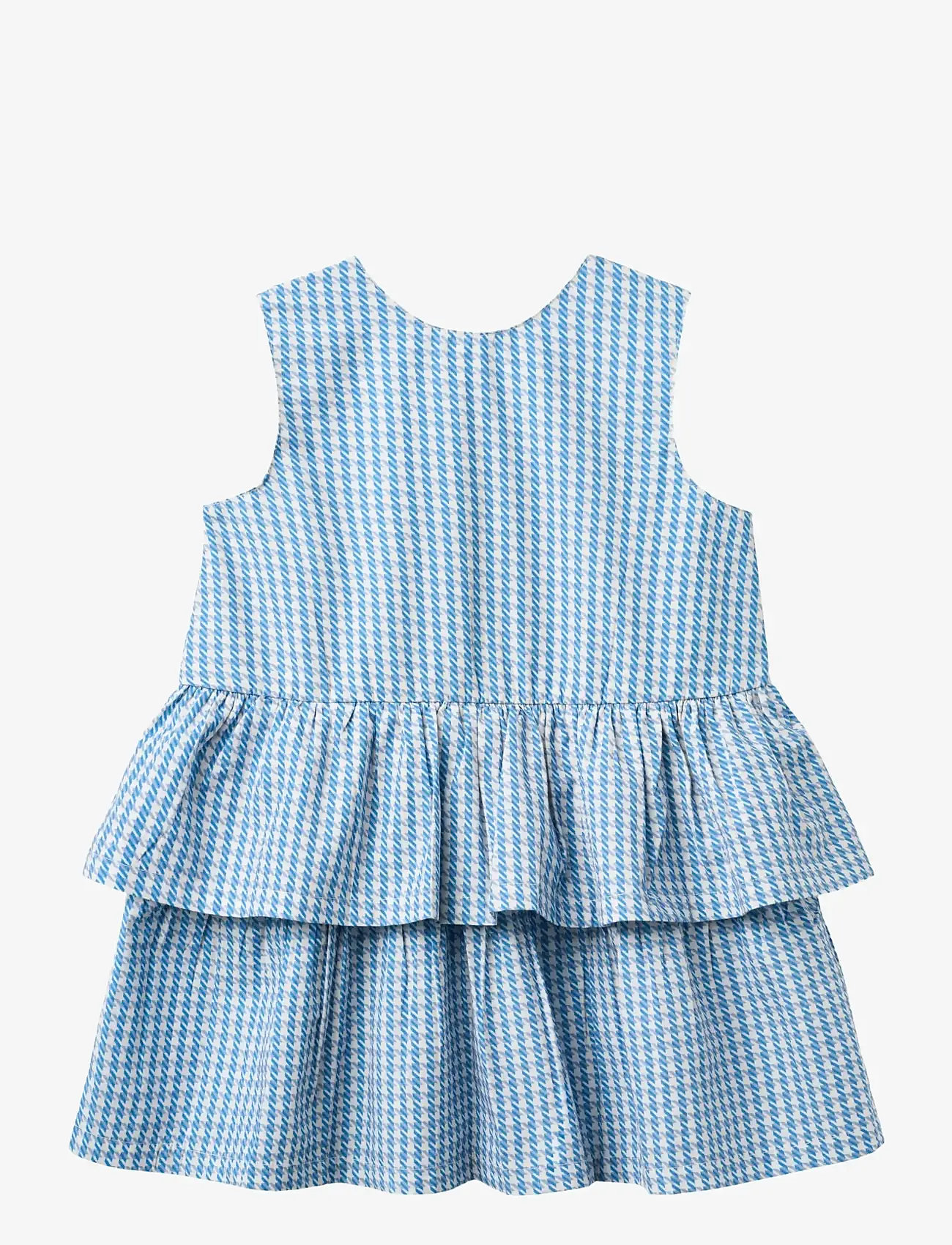Copenhagen Colors - HOUNDSTOOTH DRESS W. BOW - mazuļu kleitas bez piedurknēm - blue houndstooth mini - 1