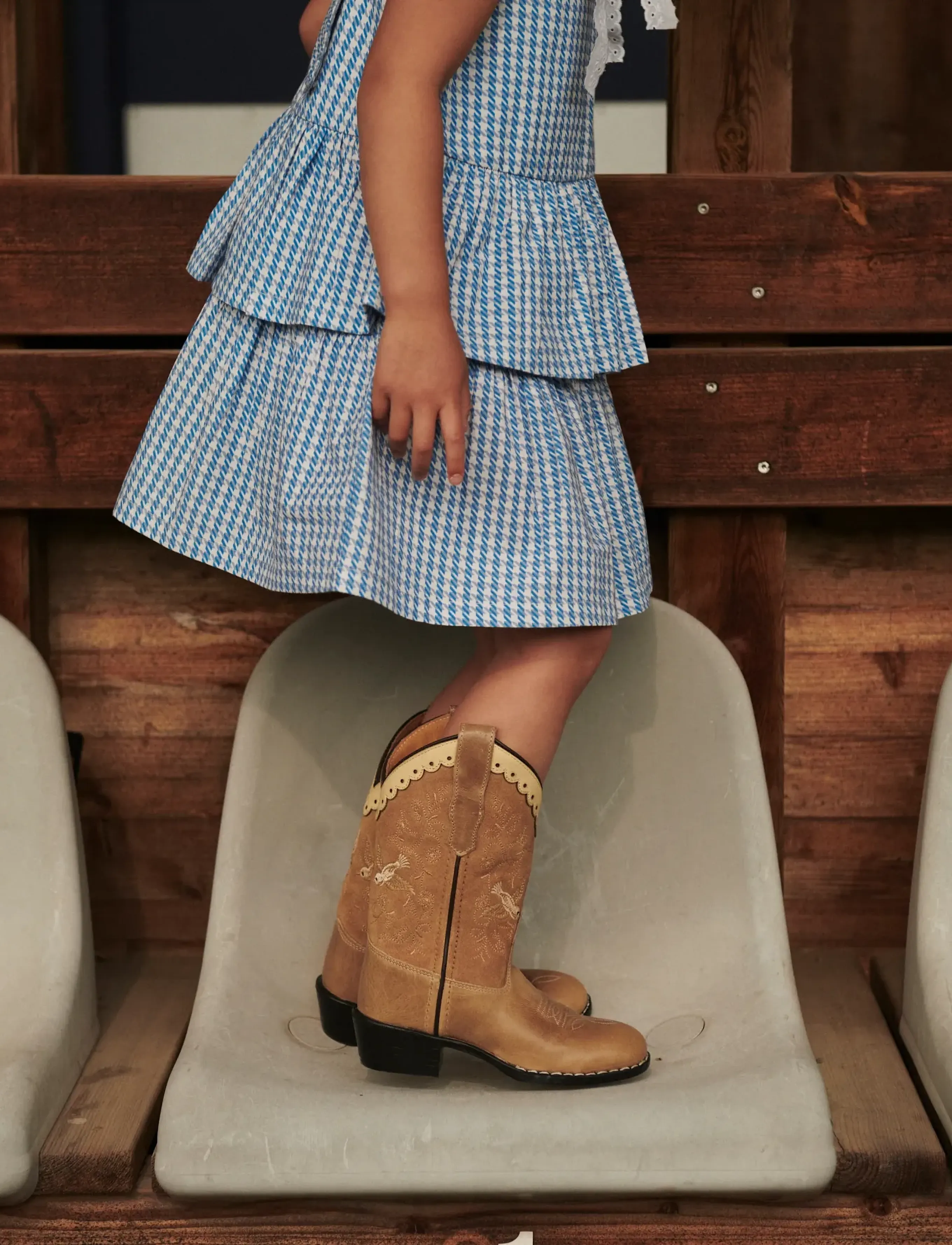 Copenhagen Colors HOUNDSTOOTH DRESS W. BOW - Baby-Kleider - BLUE HOUNDSTOOTH MINI / multi