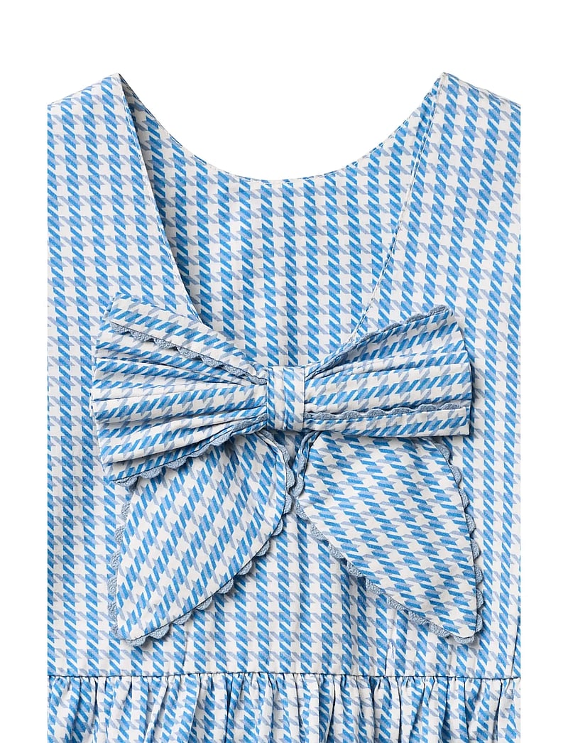 Copenhagen Colors - HOUNDSTOOTH DRESS W. BOW - mazuļu kleitas bez piedurknēm - blue houndstooth mini - 5