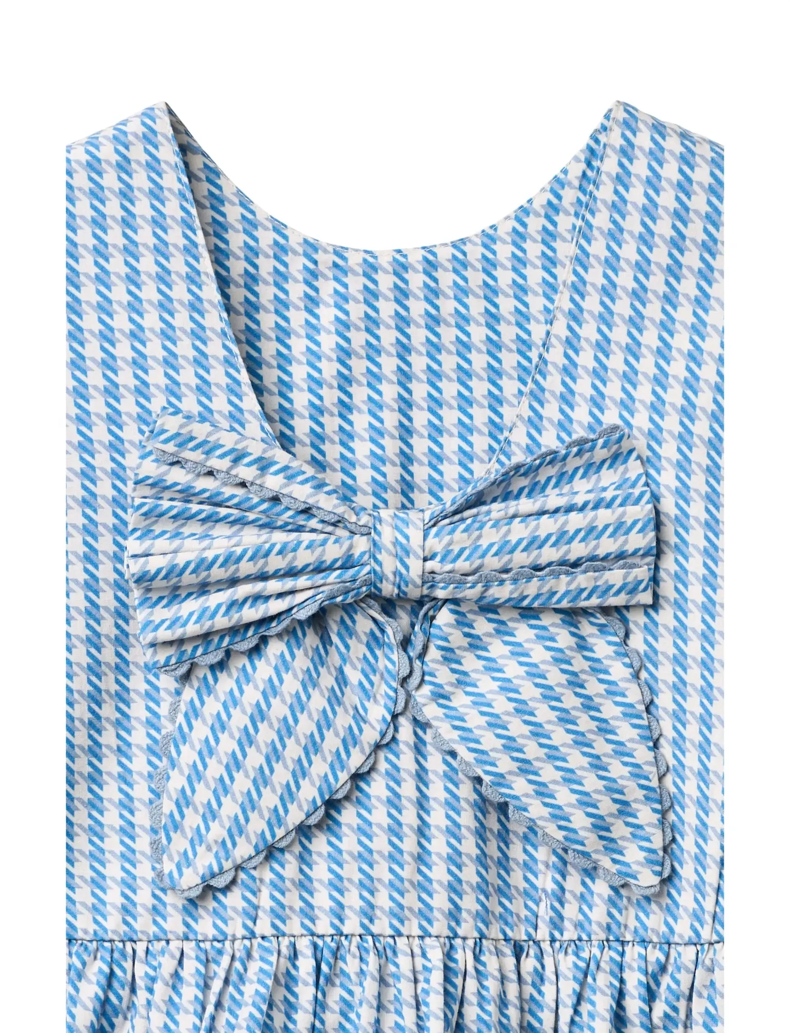 Copenhagen Colors - HOUNDSTOOTH DRESS W. BOW - Ærmeløse babykjoler - blue houndstooth mini - 5