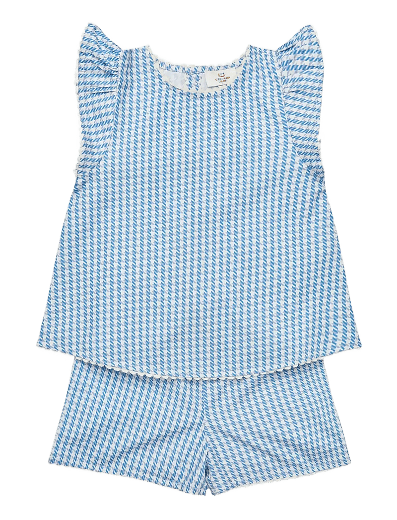 Copenhagen Colors - HOUNDSTOOTH DECO SET - sæt med kortærmet t-shirt - blue houndstooth mini - 1