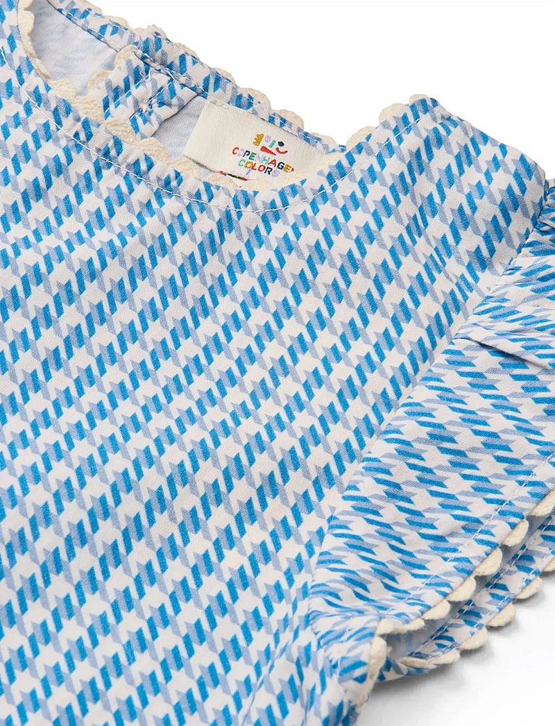 Copenhagen Colors - HOUNDSTOOTH DECO SET - sæt med kortærmet t-shirt - blue houndstooth mini - 3