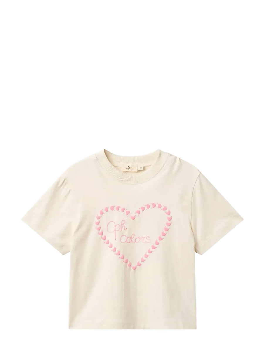 Copenhagen Colors - T-SHIRT W. EMBROIDERY - krótki rękaw - cream comb. - 0