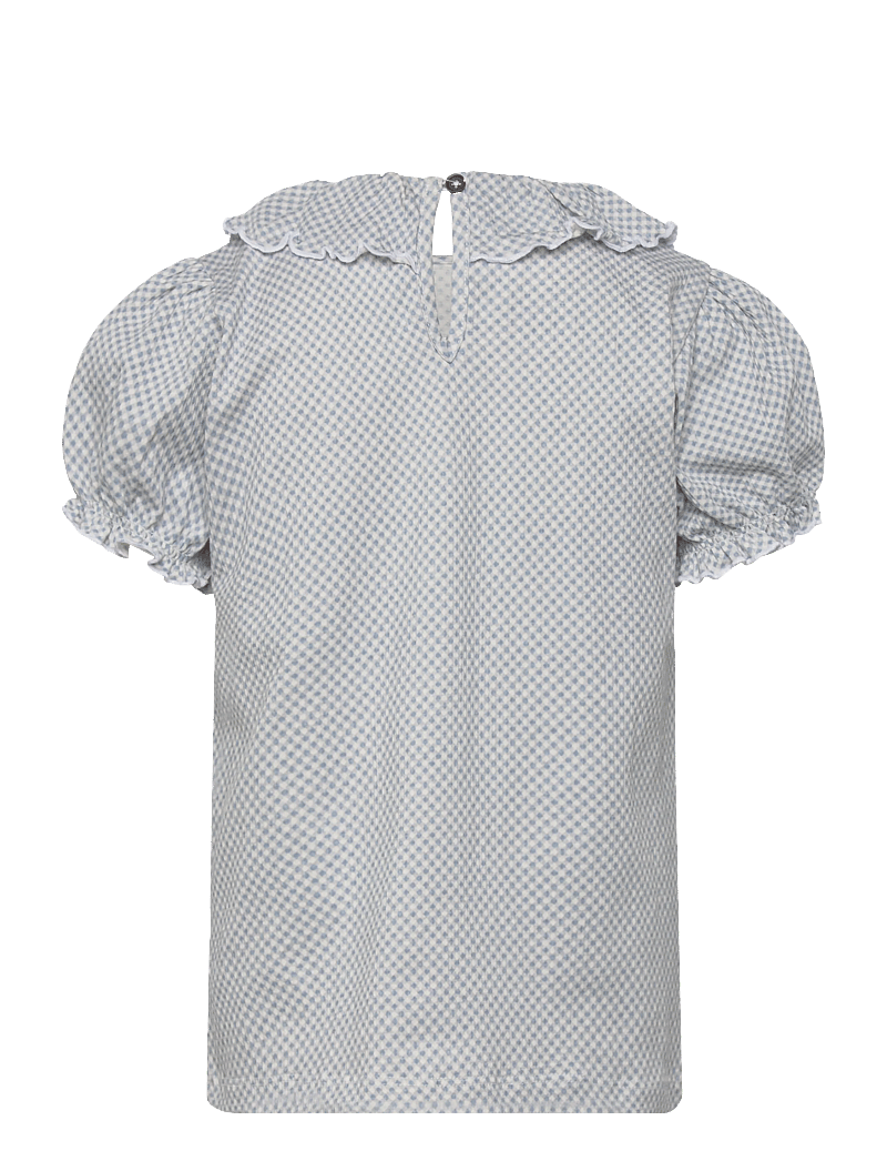 Copenhagen Colors - CREPE TEE W. FRILL COLLAR - blusen & tuniken - dusty blue comb. - 1