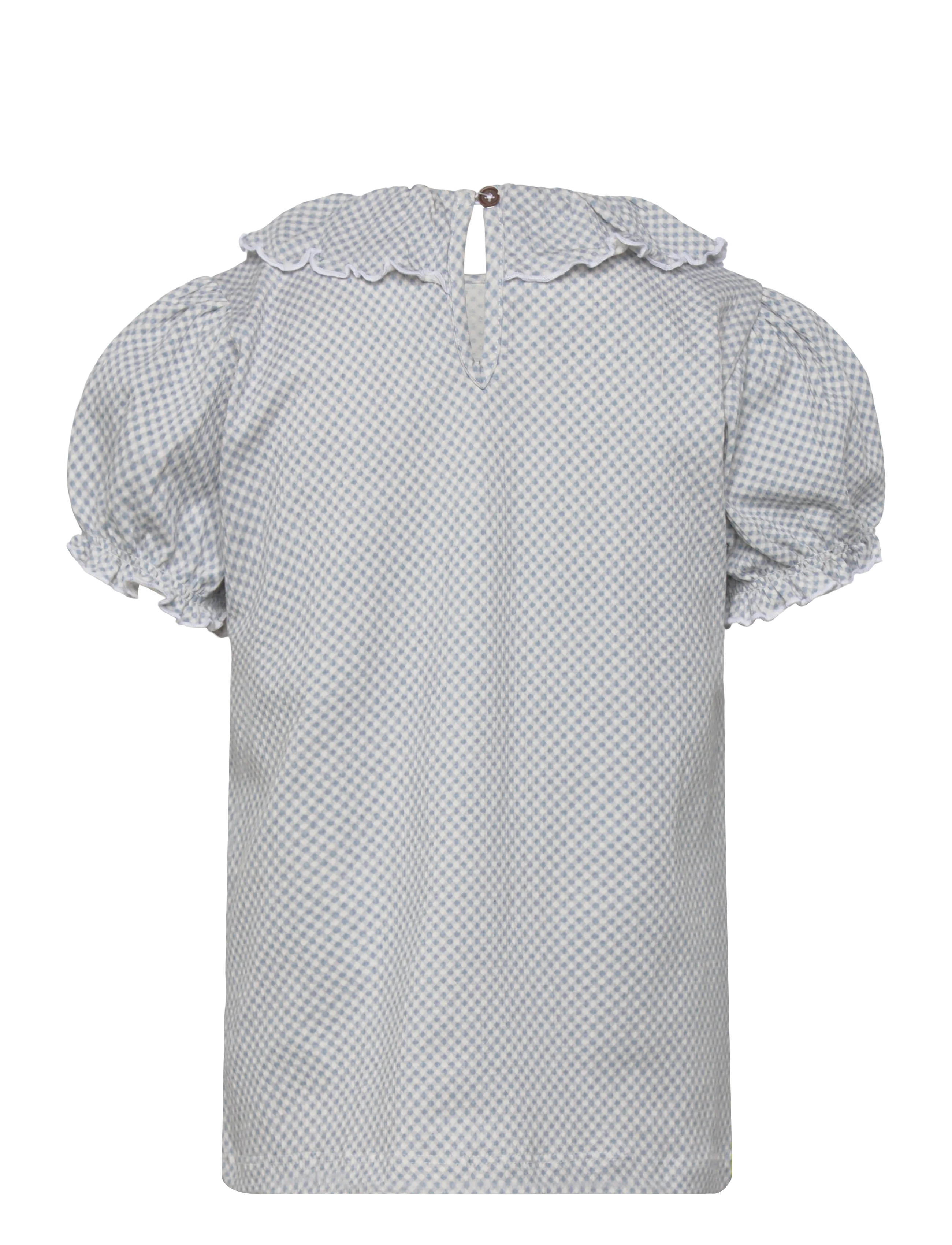 Copenhagen Colors - CREPE TEE W. FRILL COLLAR - bluser & tunikaer - dusty blue comb. - 2