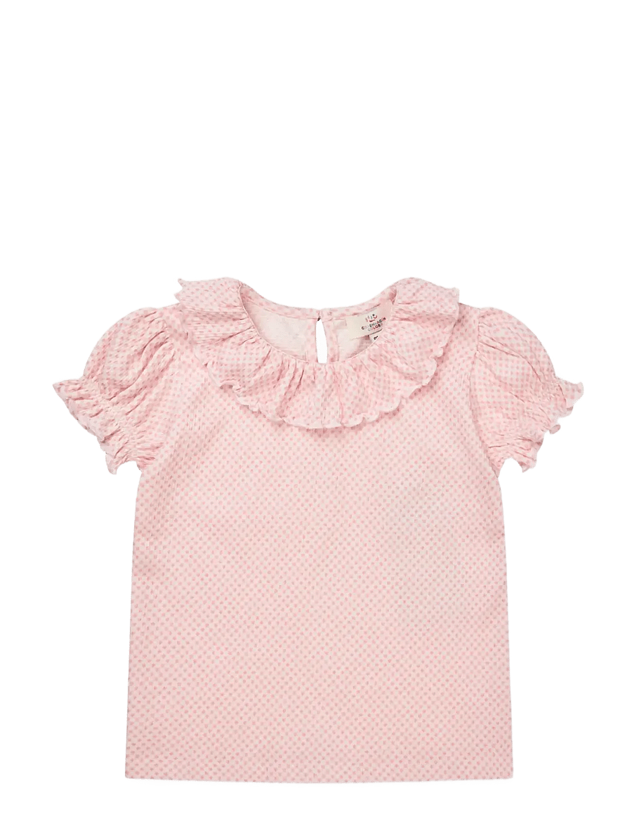 Copenhagen Colors - CREPE TEE W. FRILL COLLAR - bluser & tunikaer - pink comb. - 0
